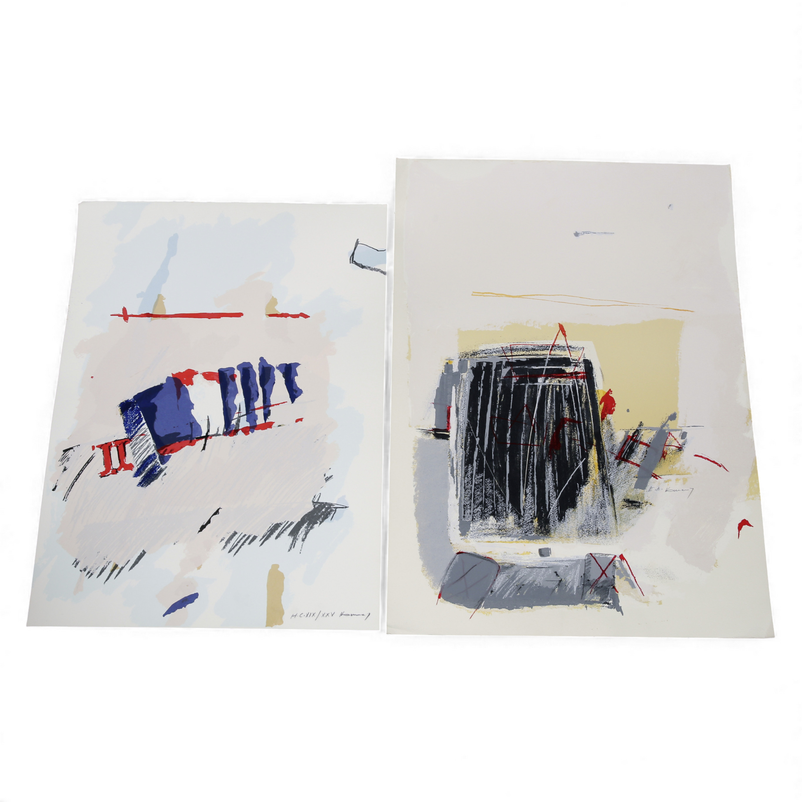 VLADIMIR KAMENDY. Färglitografier, kompositioner HC,EA, numrerade, signerade Kamendy.