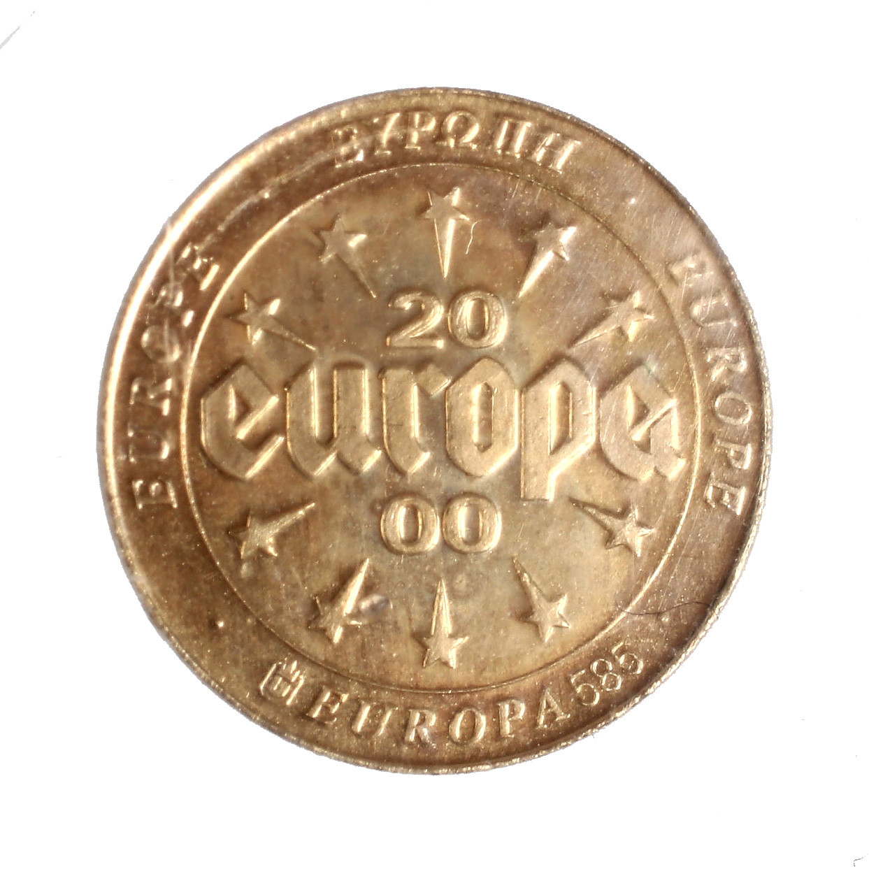 MEDALJ, 14k guld, "Kalendermedalj", Europa, 2000.