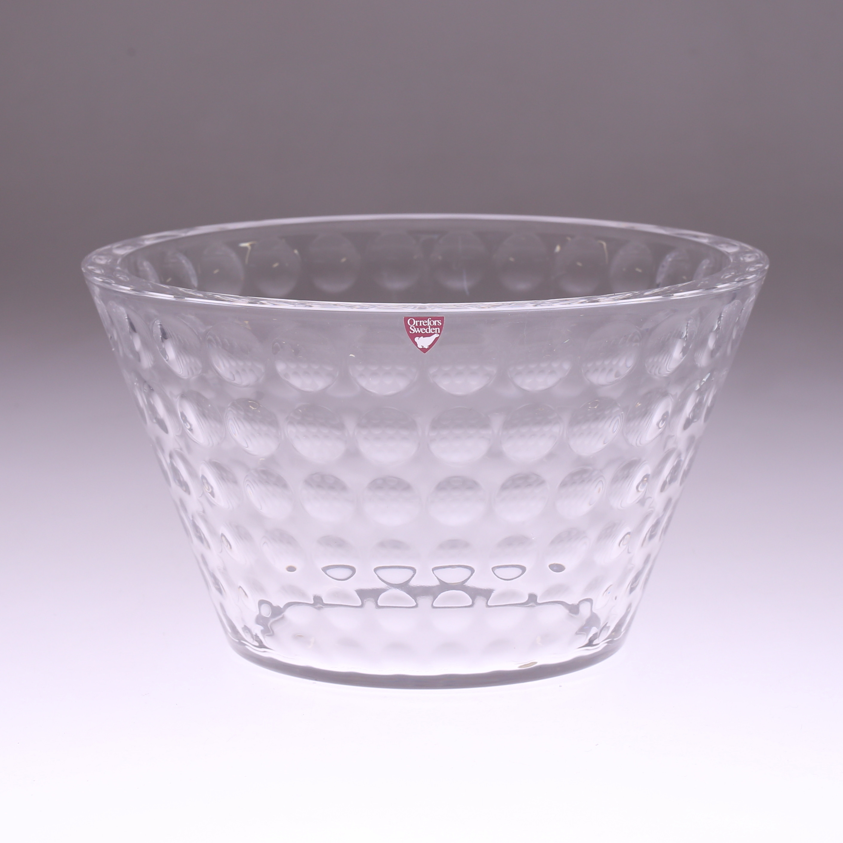 ANNE NILSSON. skål, glas, "Oliver", Orrefors, signerad.