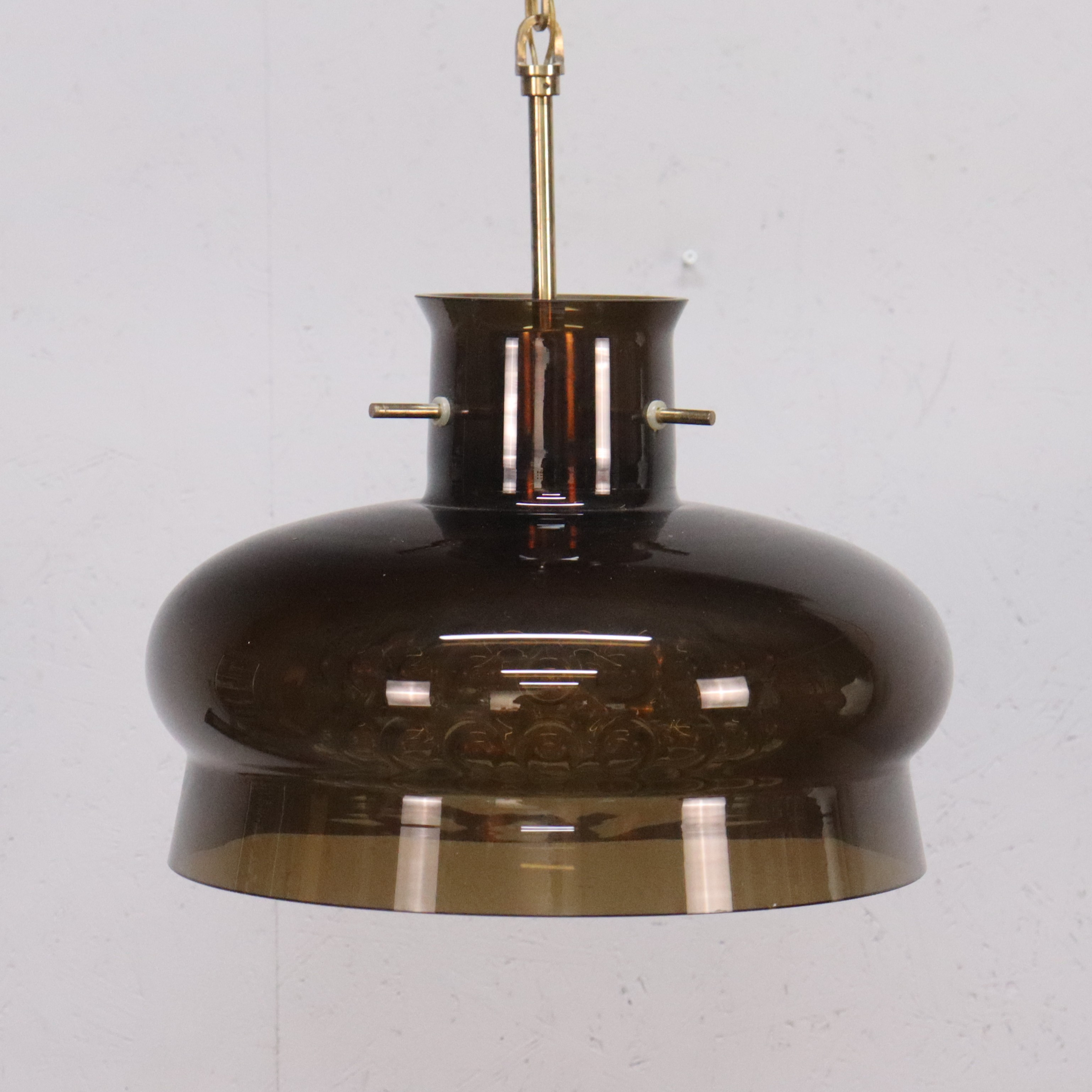 CARL FAGERLUND. taklampa, "Neptun", glas, Orrefors,1970-tal.