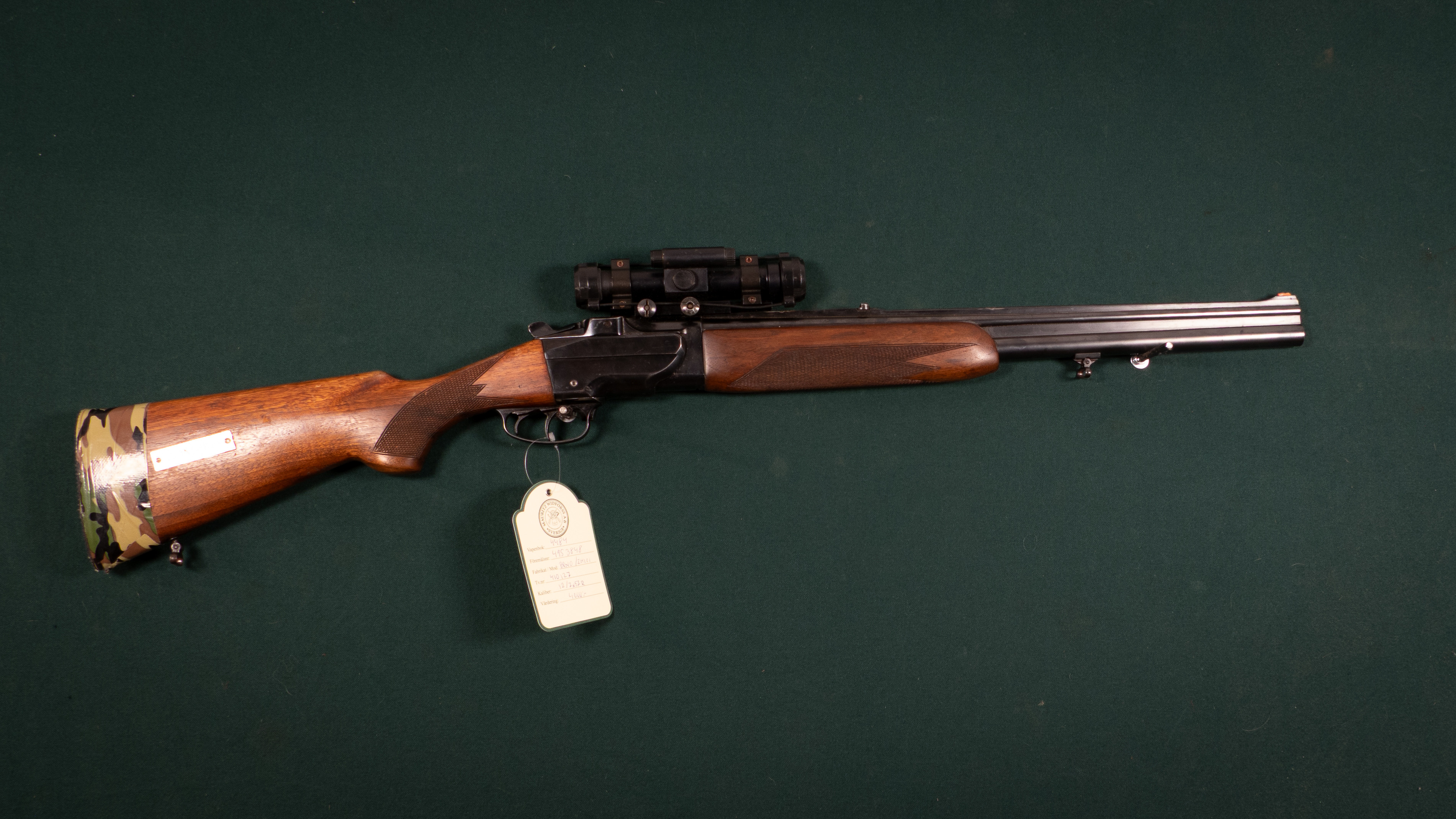 BRNO Modell ZH101 Kal 12/7x75R Tillv.nr: 410127 SE0205243 Pipset Kal 12 Tillv.nr: 115959 SE2657879.