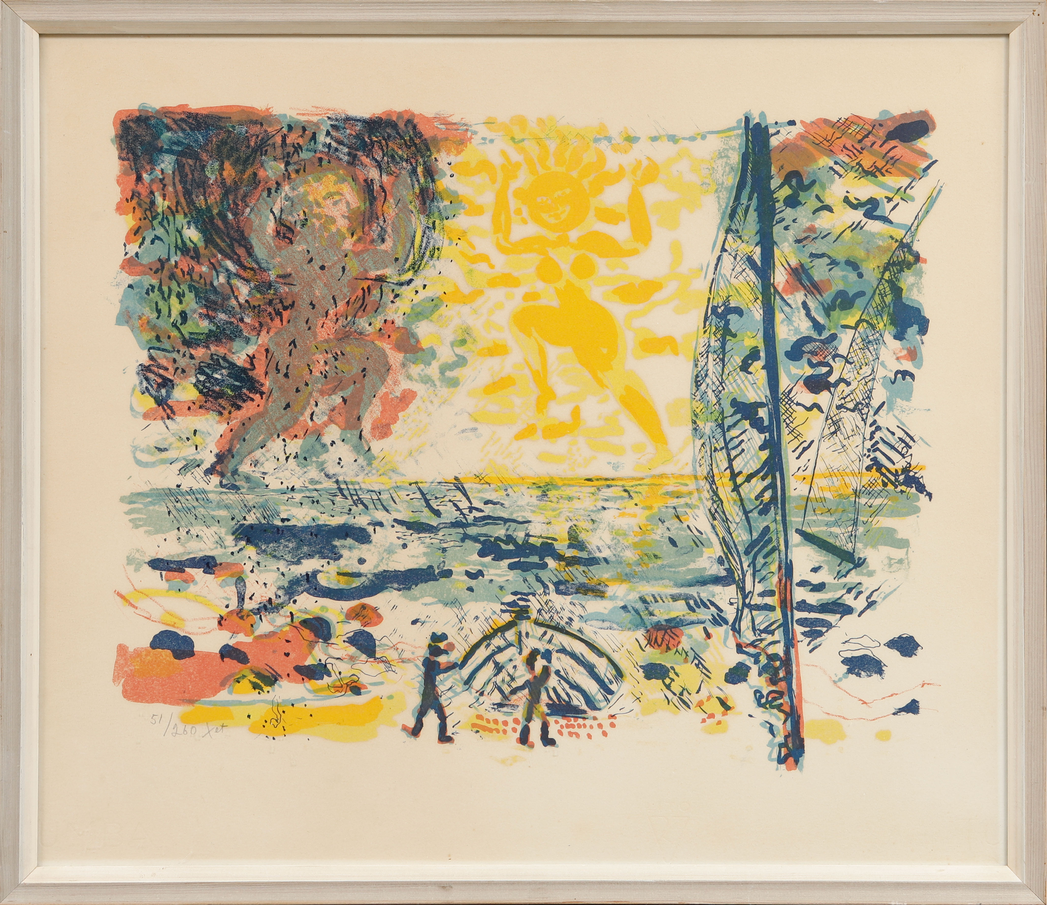 SVEN X:ET ERIXSON. Kustbild, färglitografi, signerad och numrerad 51/260.