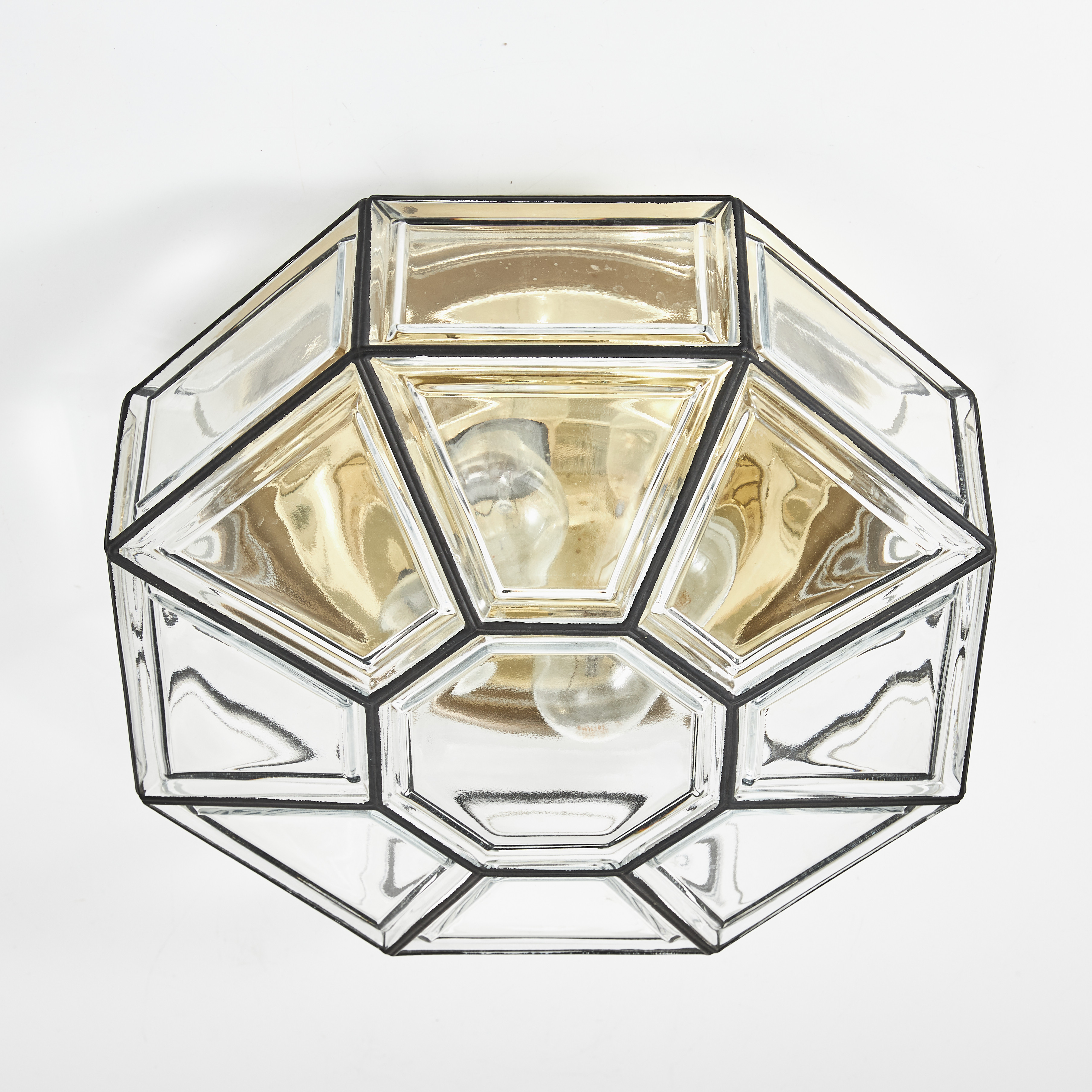 TAKLAMPA, Hollywood regency, 1970/80-tal, glas, mässing, Limburg.