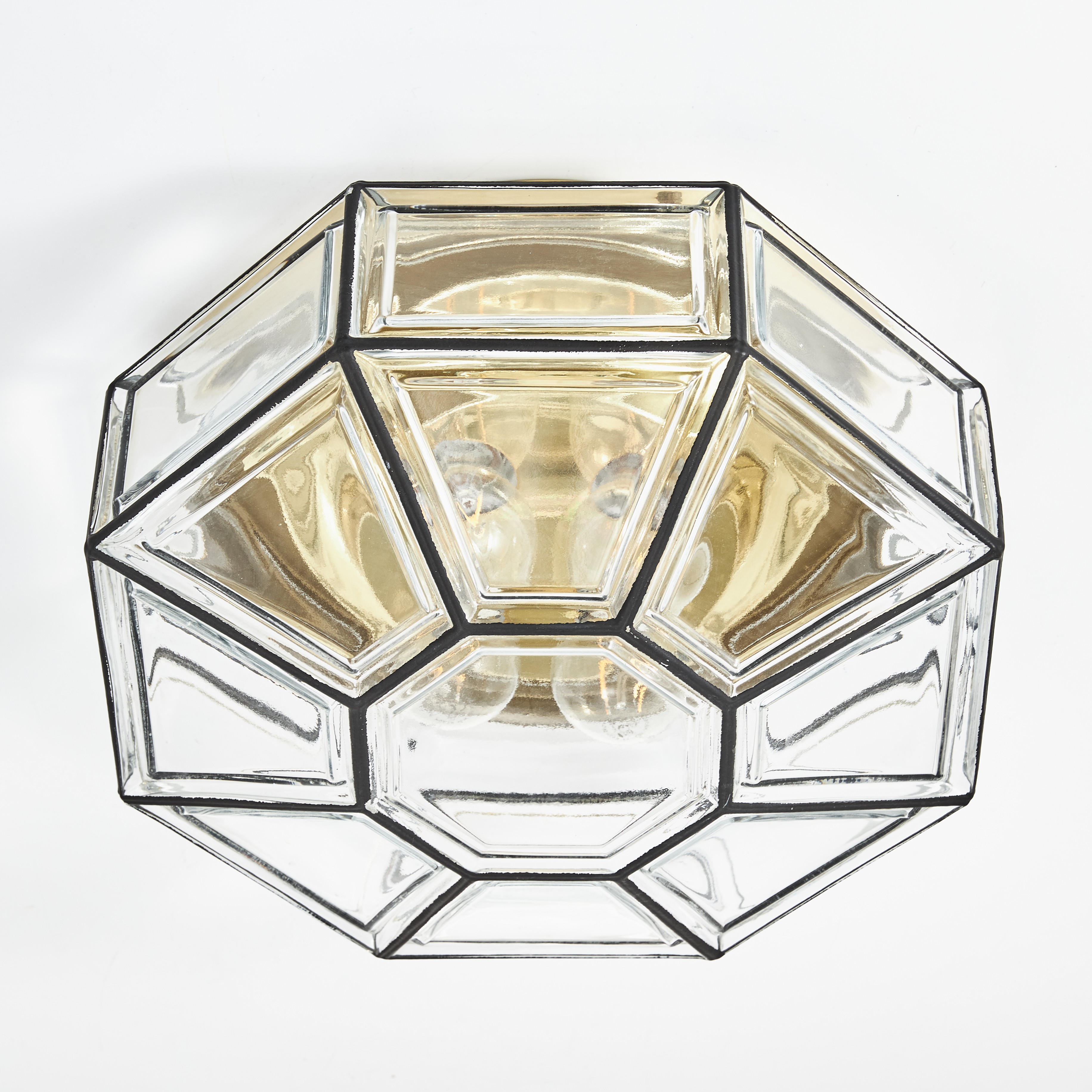 TAKLAMPA, Hollywood regency, 1970/80-tal, glas, mässing, Limburg.