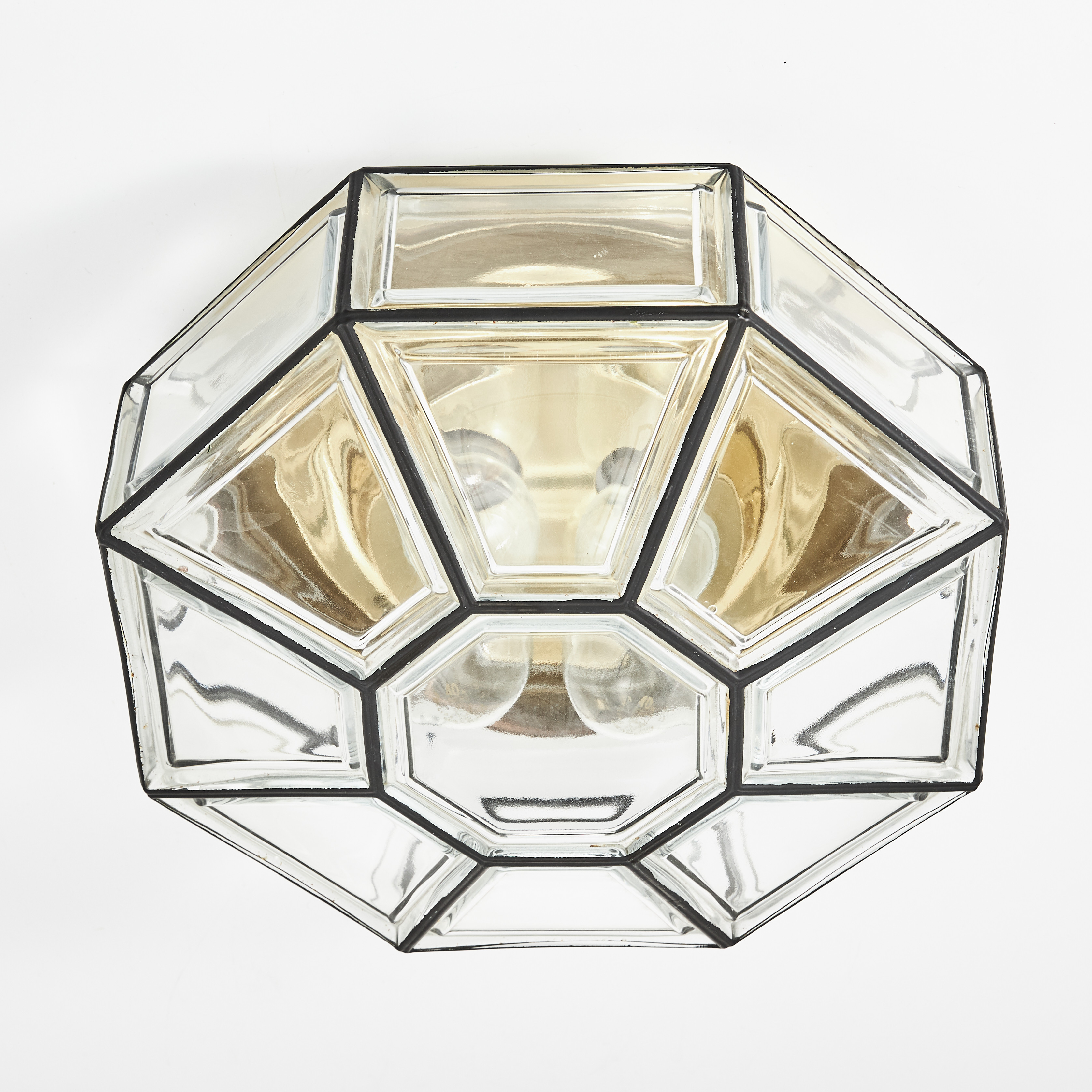 TAKLAMPA, Hollywood regency, 1970/80-tal, glas, mässing, Limburg.