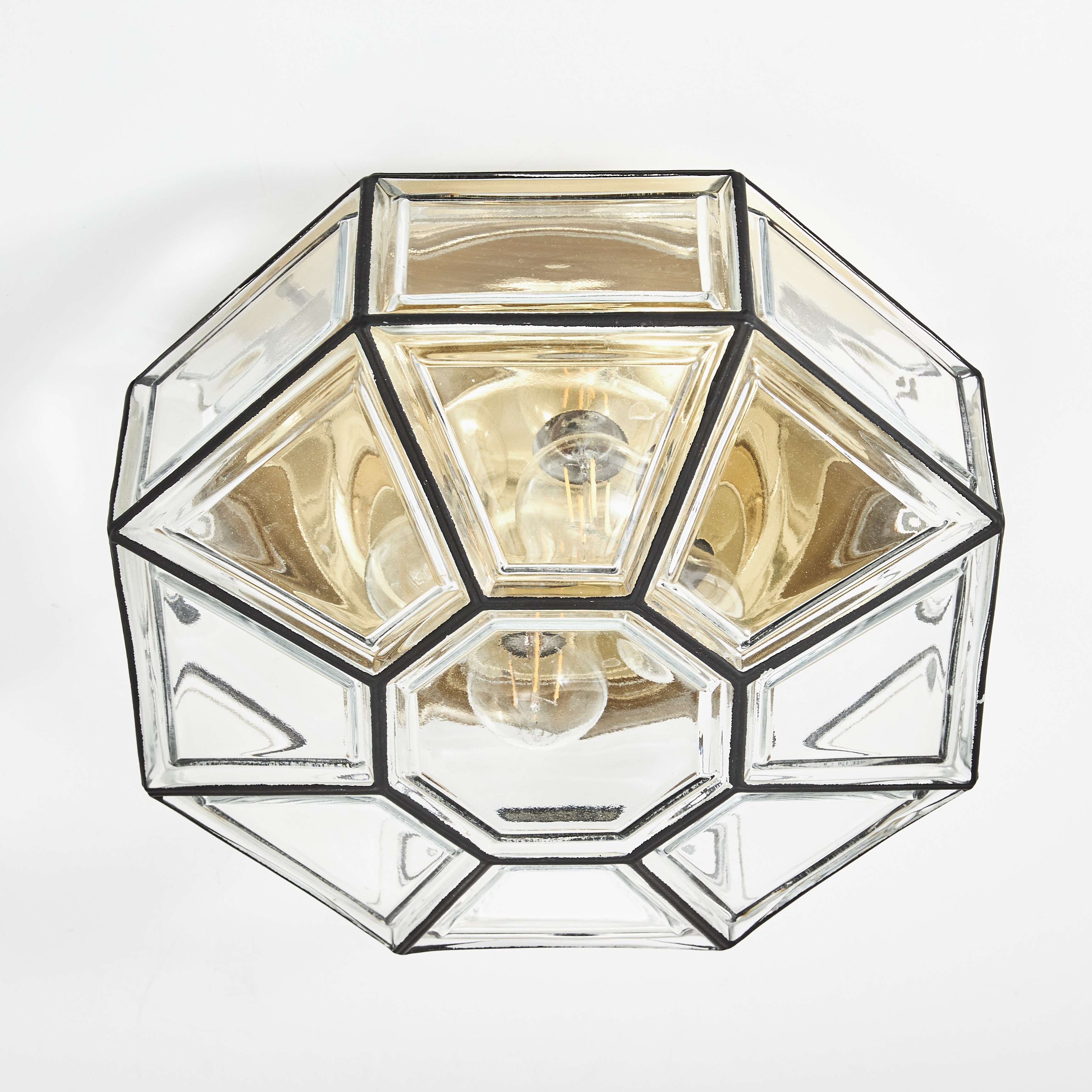 TAKLAMPA, Hollywood regency, 1970/80-tal, glas, mässing, Limburg.