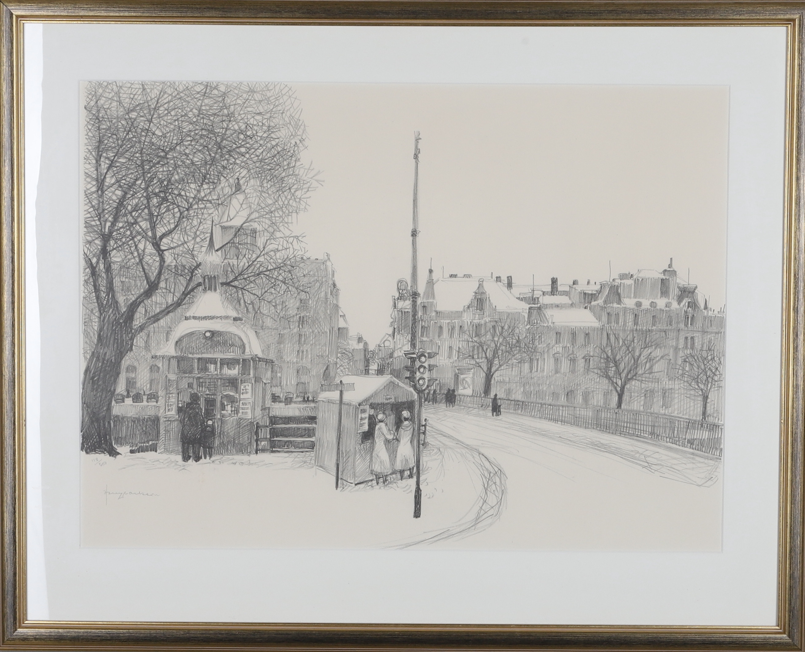 HARRY CARLSSON. Litografi, Norrköpingsmotiv, signerad och numrerad 118/300.