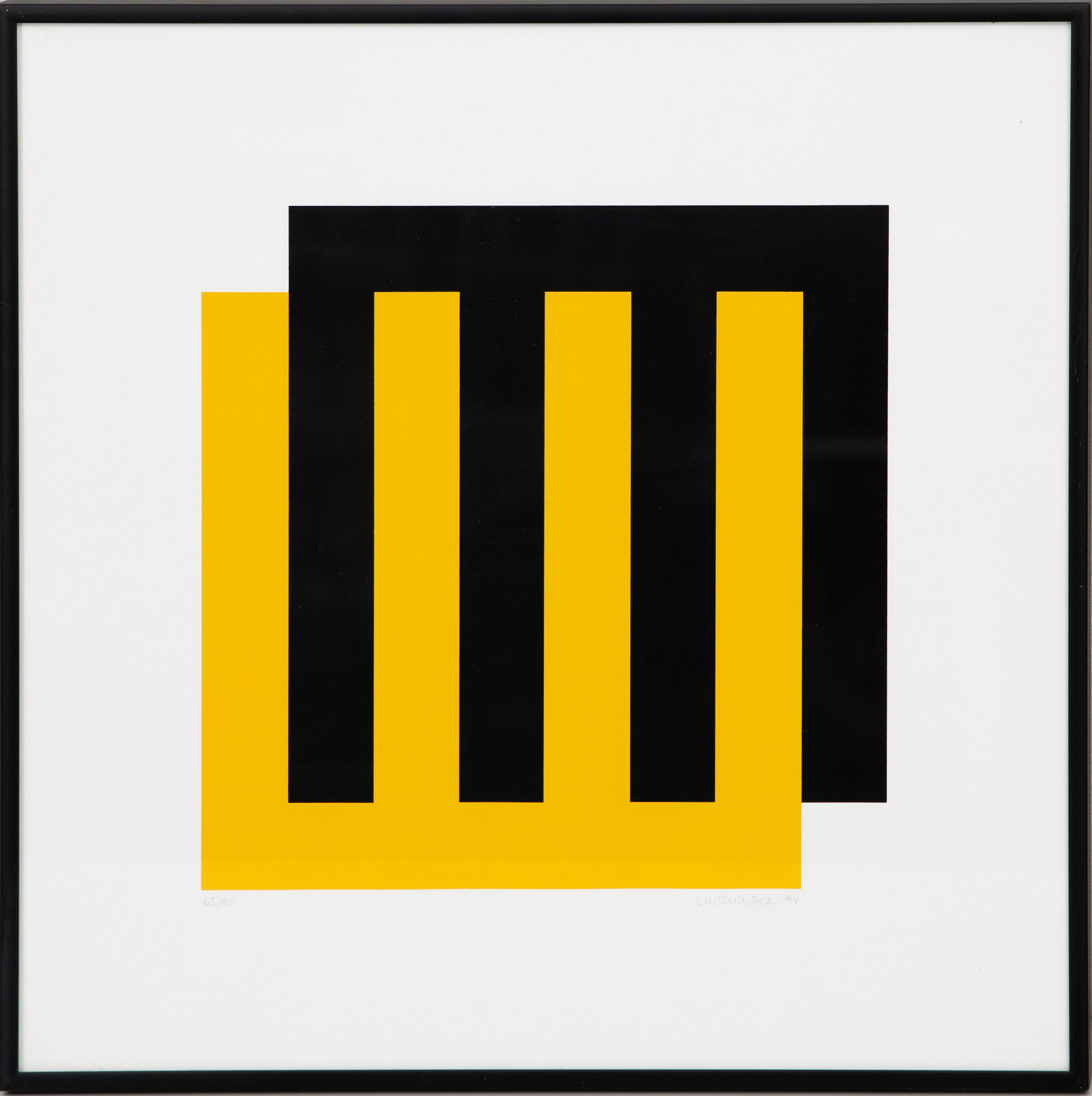 JOSEF LINSCHINGER (ÖSTERRIKE 1945-). Komposition, serigrafi, signerad, numrerad 65/90, daterad 94.