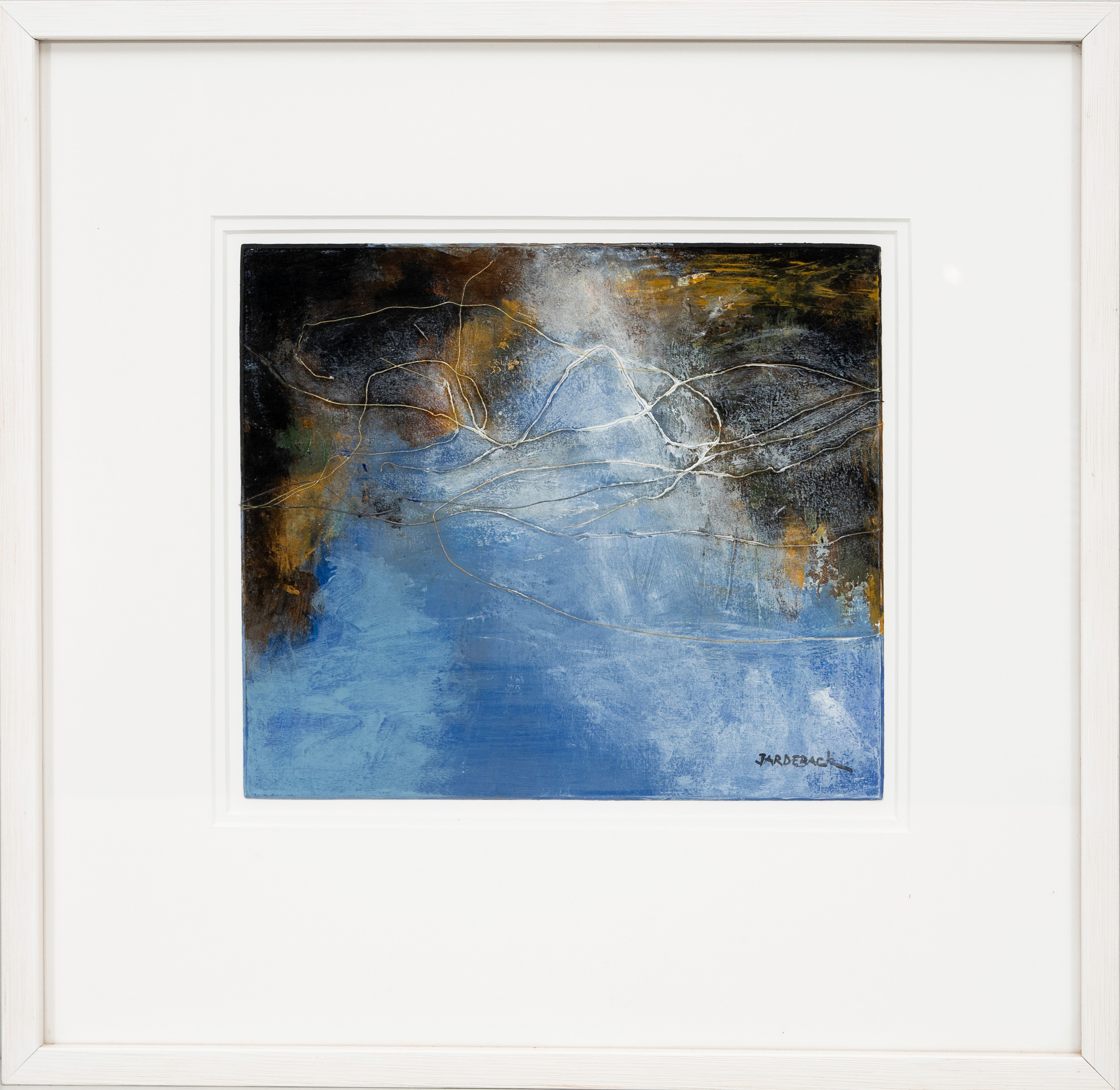 SUSANNE JARDEBACK OLESEN (1959-). Forsen, blandteknik på pannå, signerad.