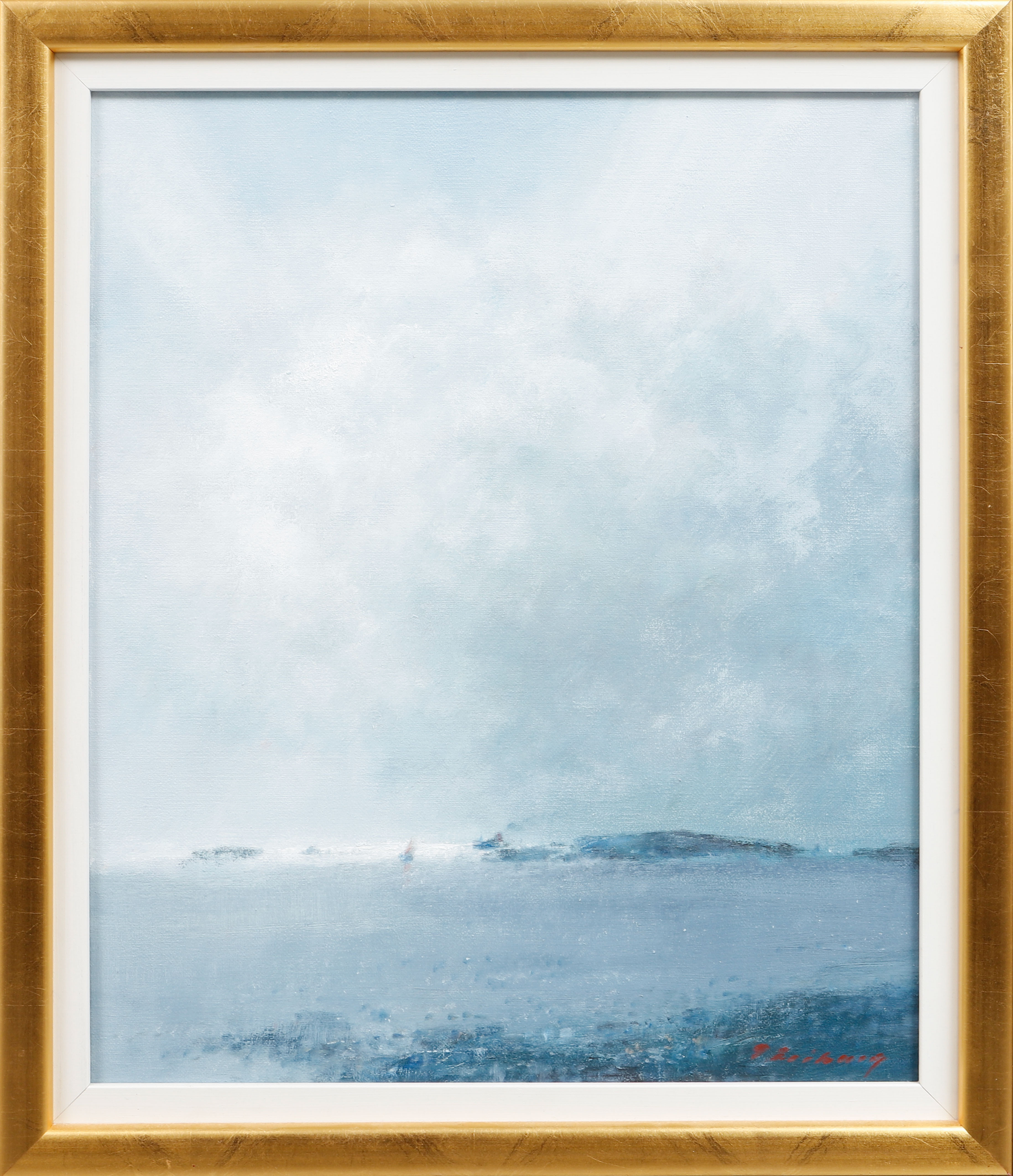 TAGE ERIKSSON. Kustbild, olja på duk, signerad.