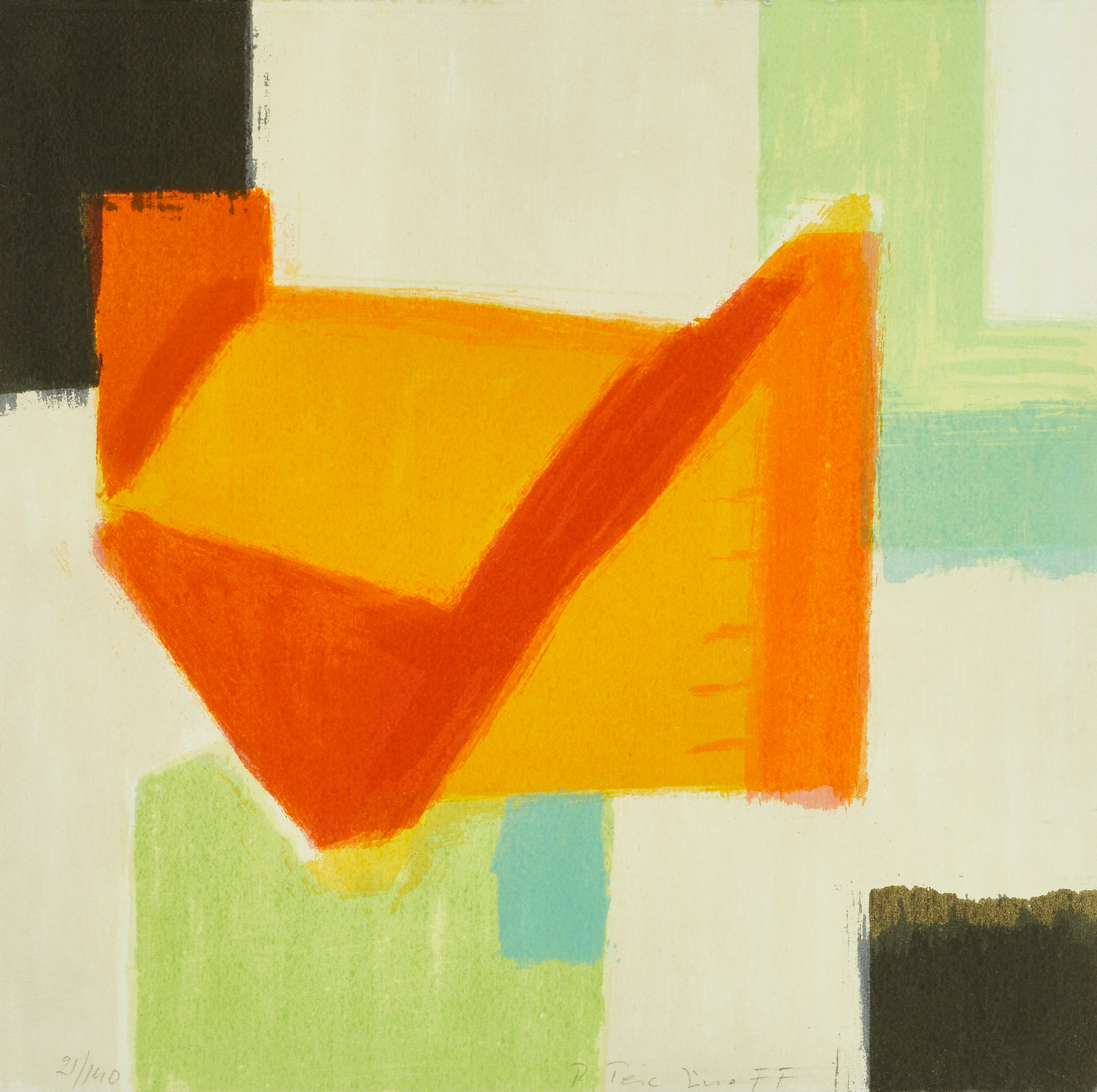 ROLF PESCHINOFF. Komposition, signerad och numrerad 21/140, serigrafi.