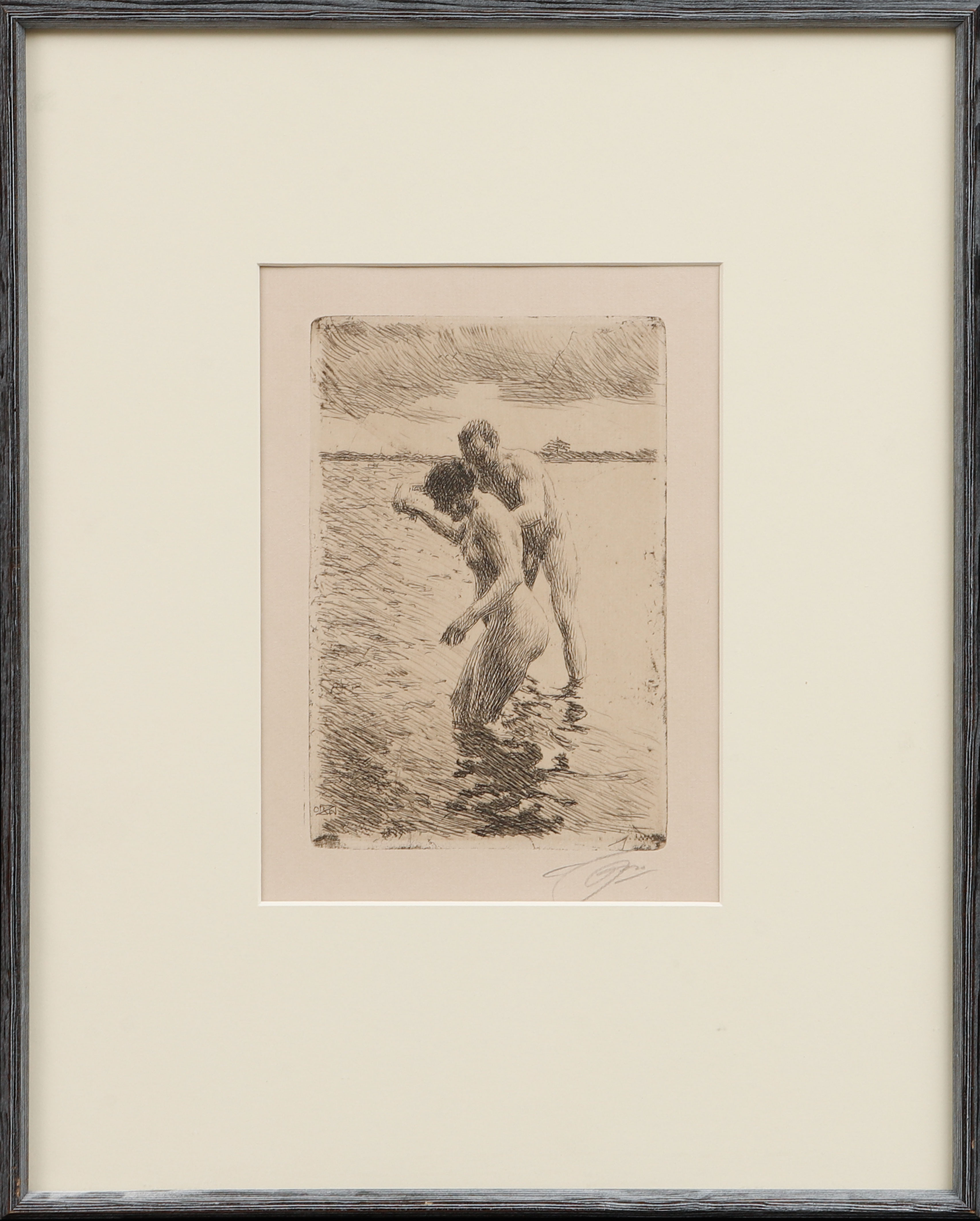 ANDERS ZORN. "Lots", etsning, signerad.