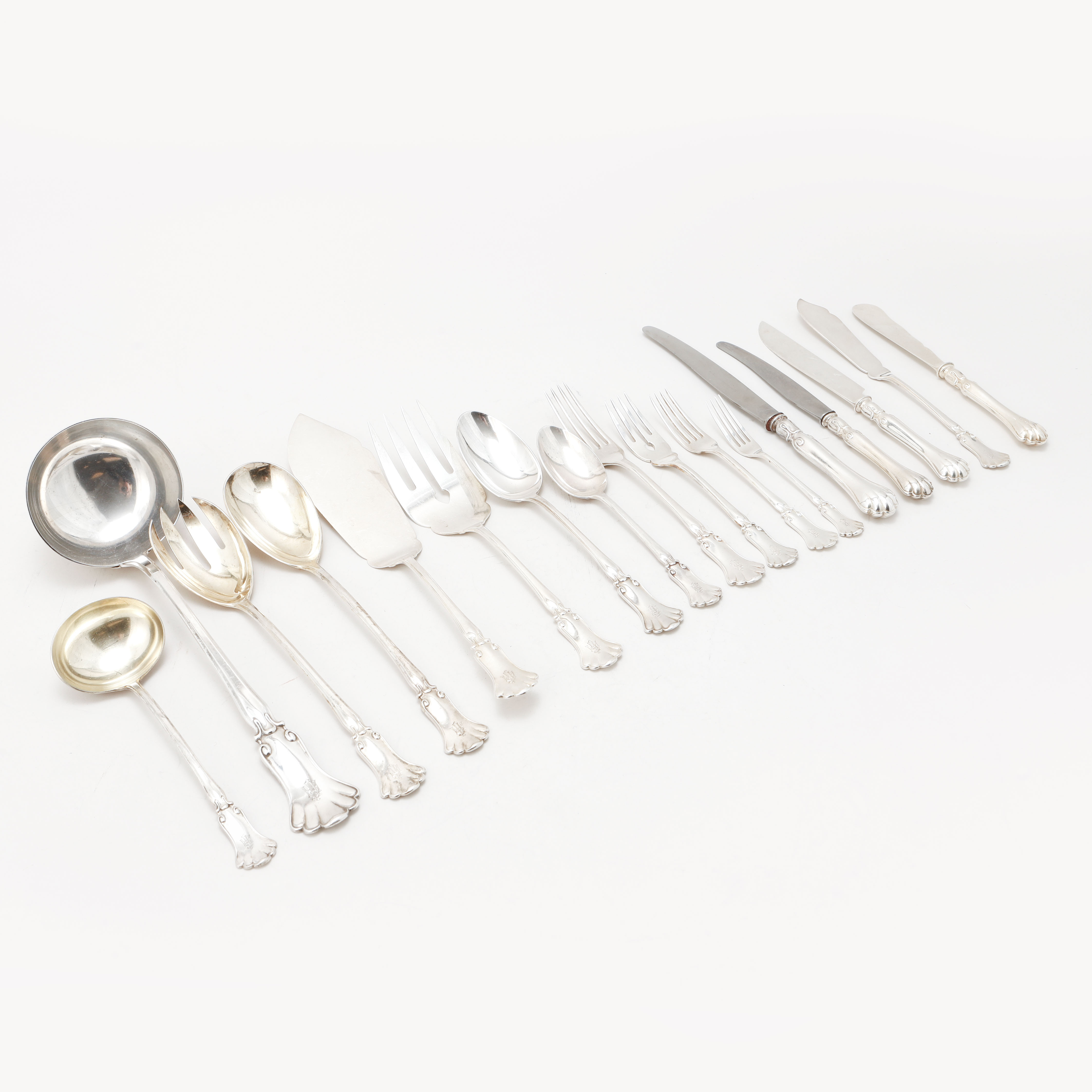 BESTICKUPPSÄTTNING, 119 delar, silver, Karl Andersson, vikt ca 6575 gram.