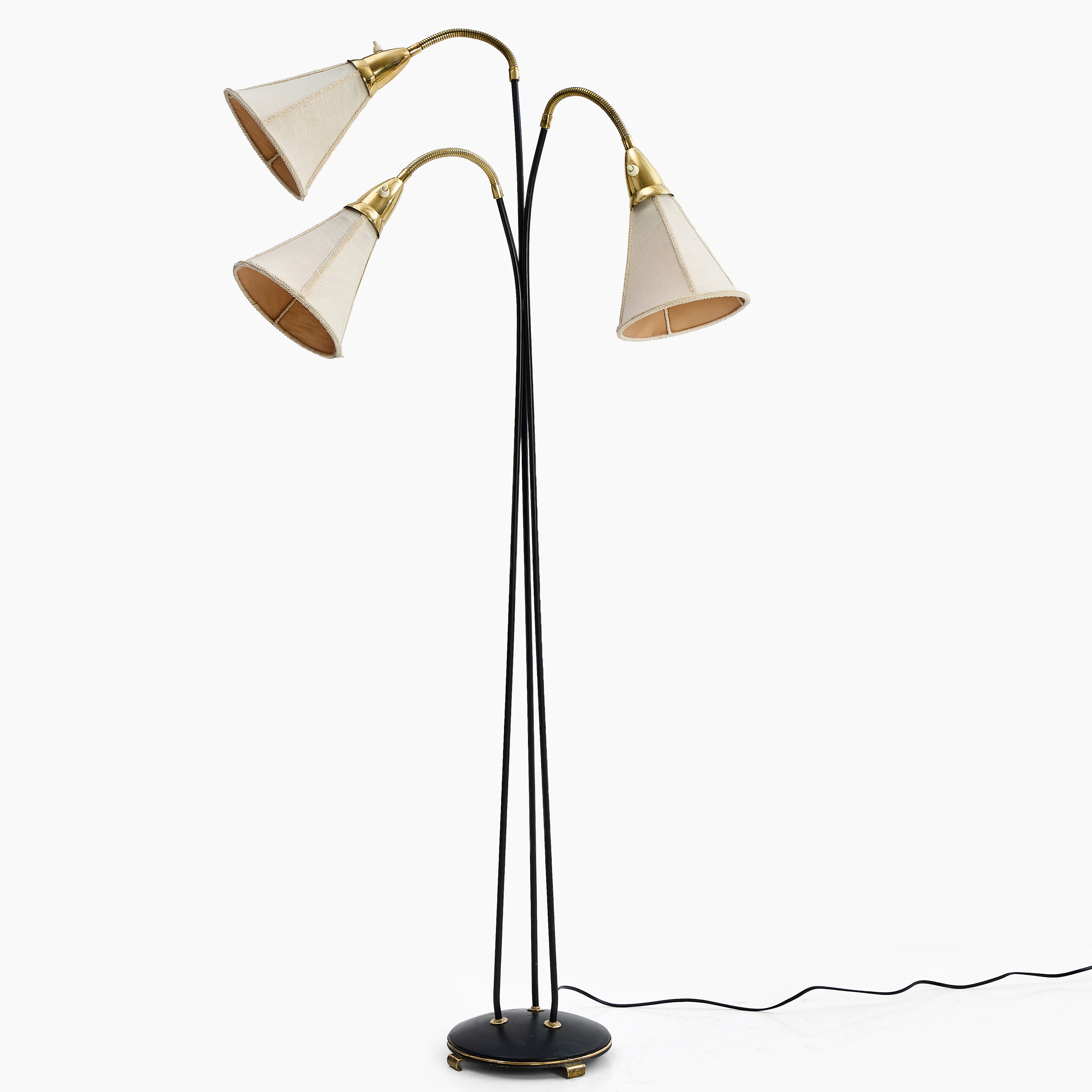 GOLVLAMPA, trearmad, Elektrofabriks Aktiebolaget Eskilstuna, "EAE 154", 1950-tal.