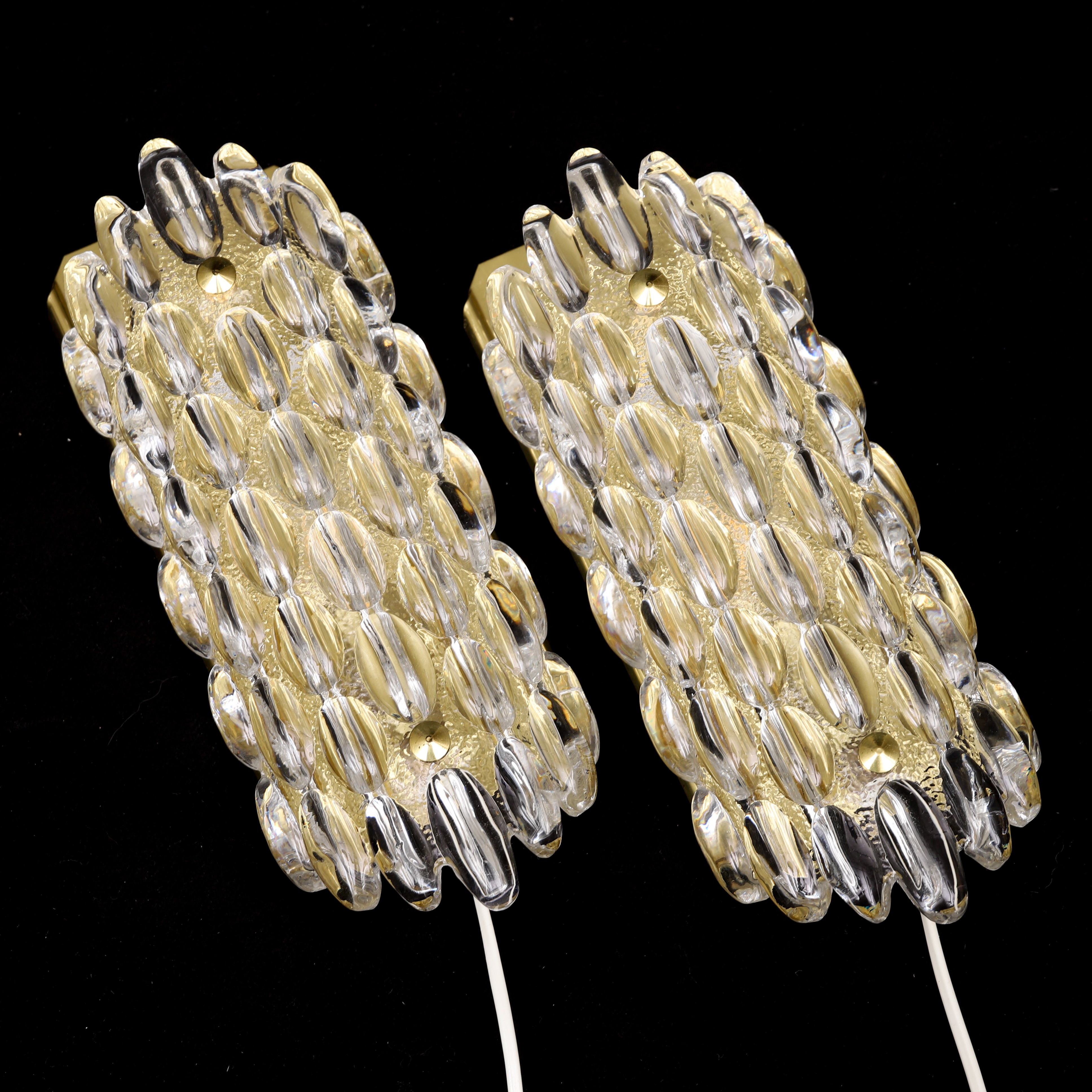 CARL FAGERLUND. Vägglampor, ett par, modell 2355/111, Orrefors, 1960-tal.