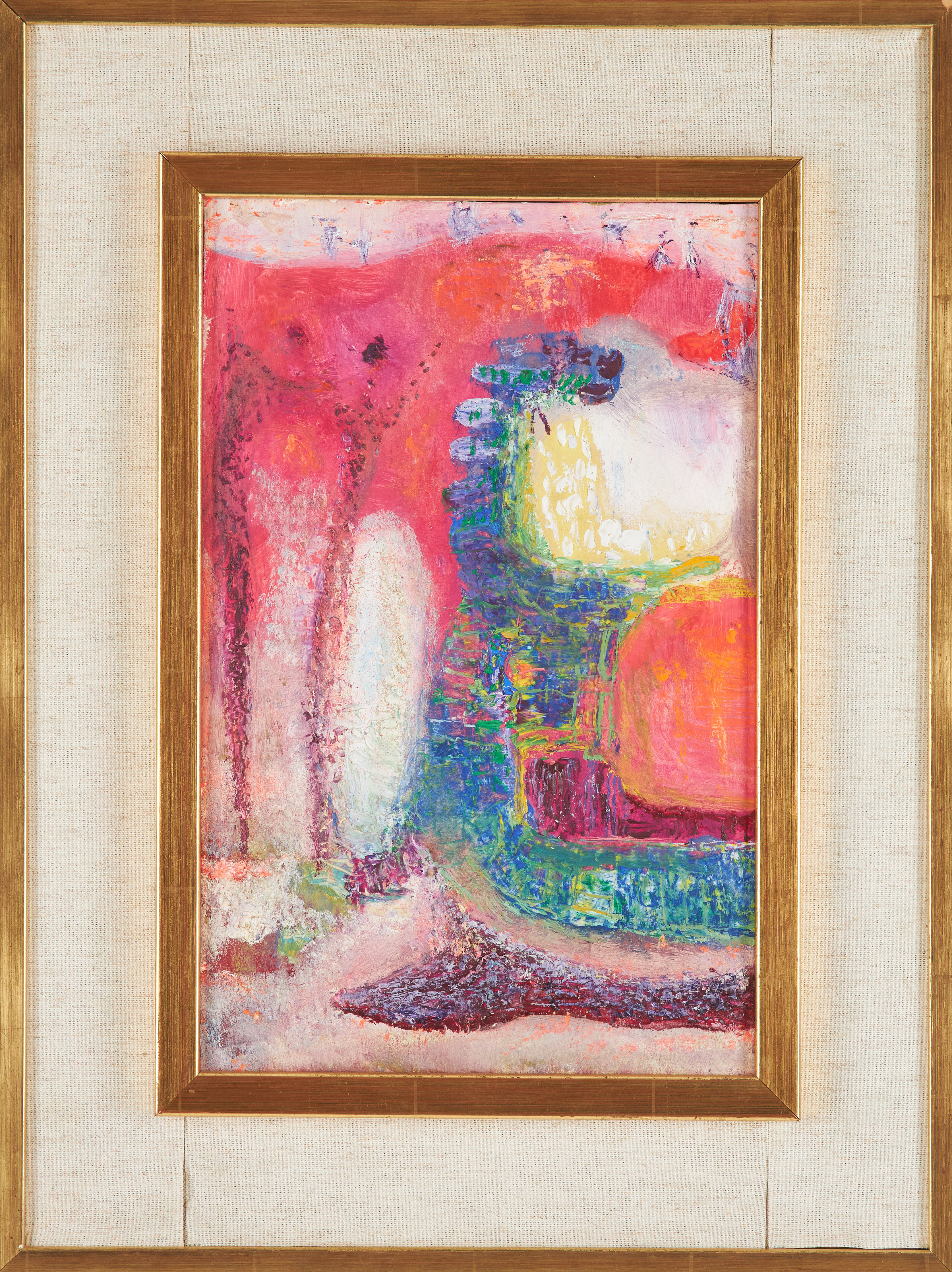 LAURI  NILA. "Crystal ball in red", olja på pannå.