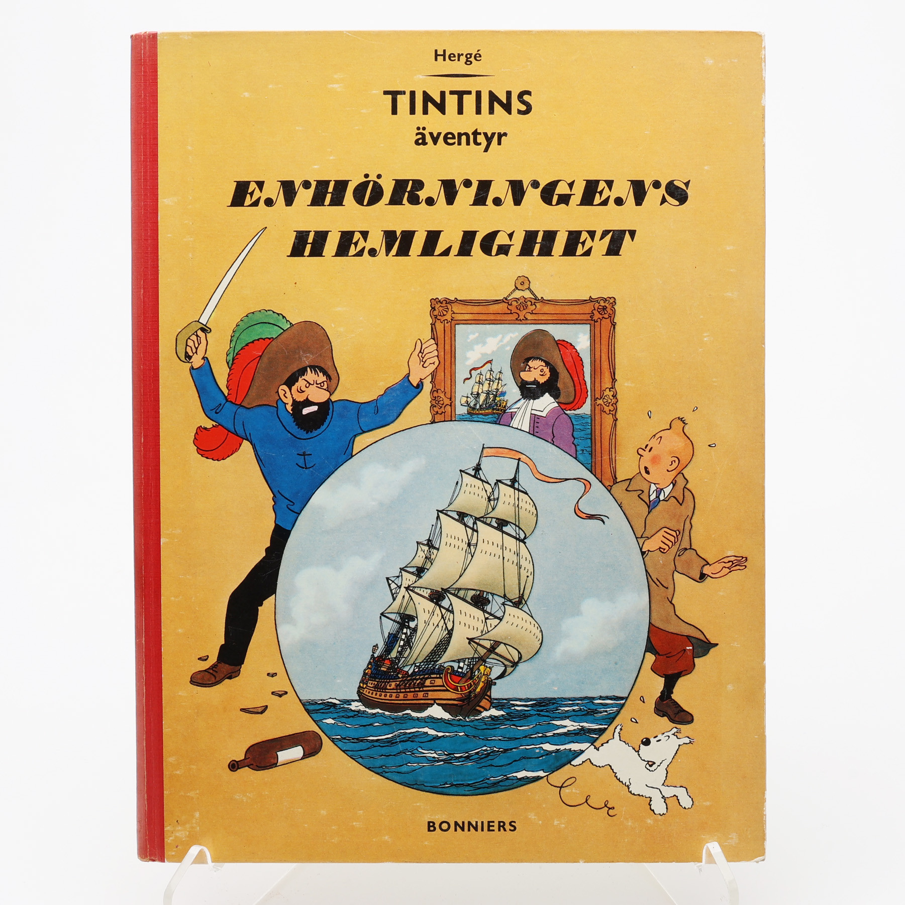 TINTIN. TINTINS ÄVENTYR. ENHÖRNINGENS HEMLIGHET I FÖRSTA SVENSKA UPPLAGAN 1961.