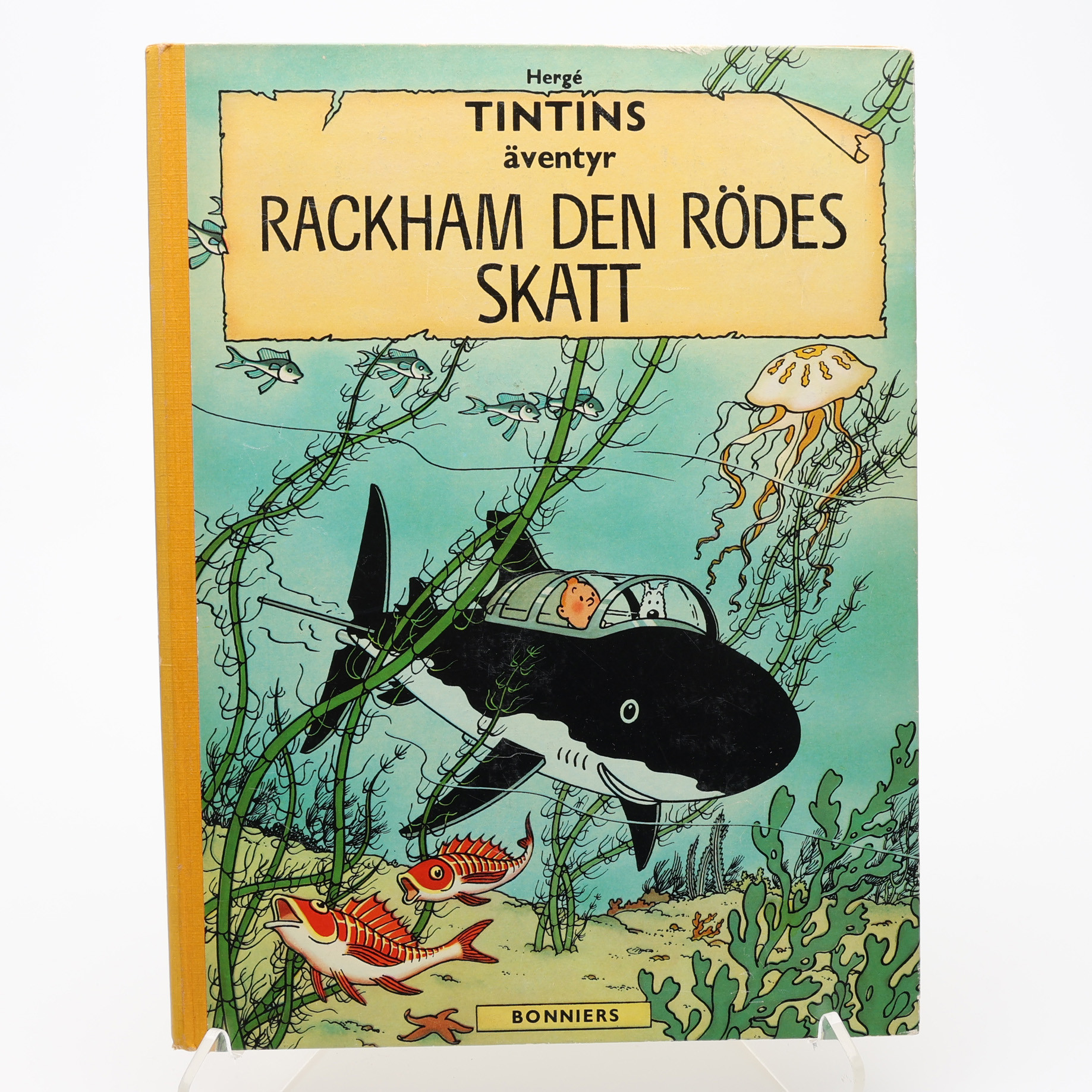 TINTIN. TINTINS ÄVENTYR. RACKHAM DEN RÖDES SKATT I FÖRSTA SVENSKA UPPLAGAN 1962.