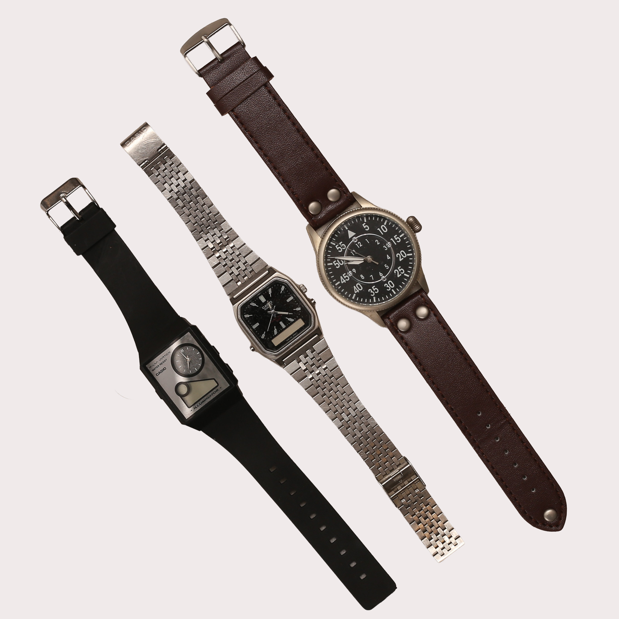 ARMBANDSUR Casio 2 stycken samt PILOT WATCH.