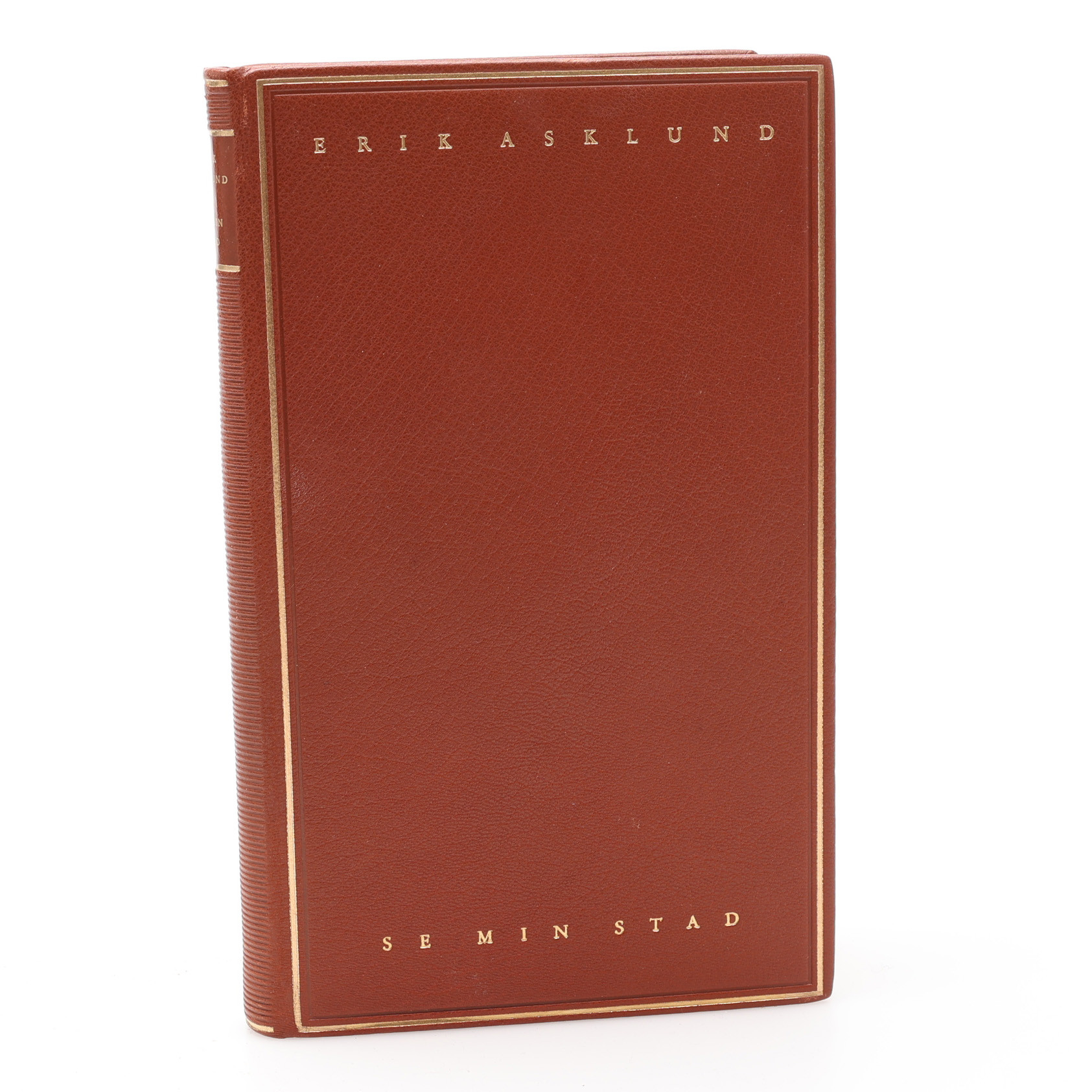 BIBLIOFILI. ERIK ASKLUNDS OCH CHARLES CL. BEHRENS SE MIN STAD - SIGNERAD AV BÅDA OCH MED ETT SIGNERAT TVÅFÄRGS LINOLEUMSNITT. NR. 61 AV 200 EXEMPLAR.