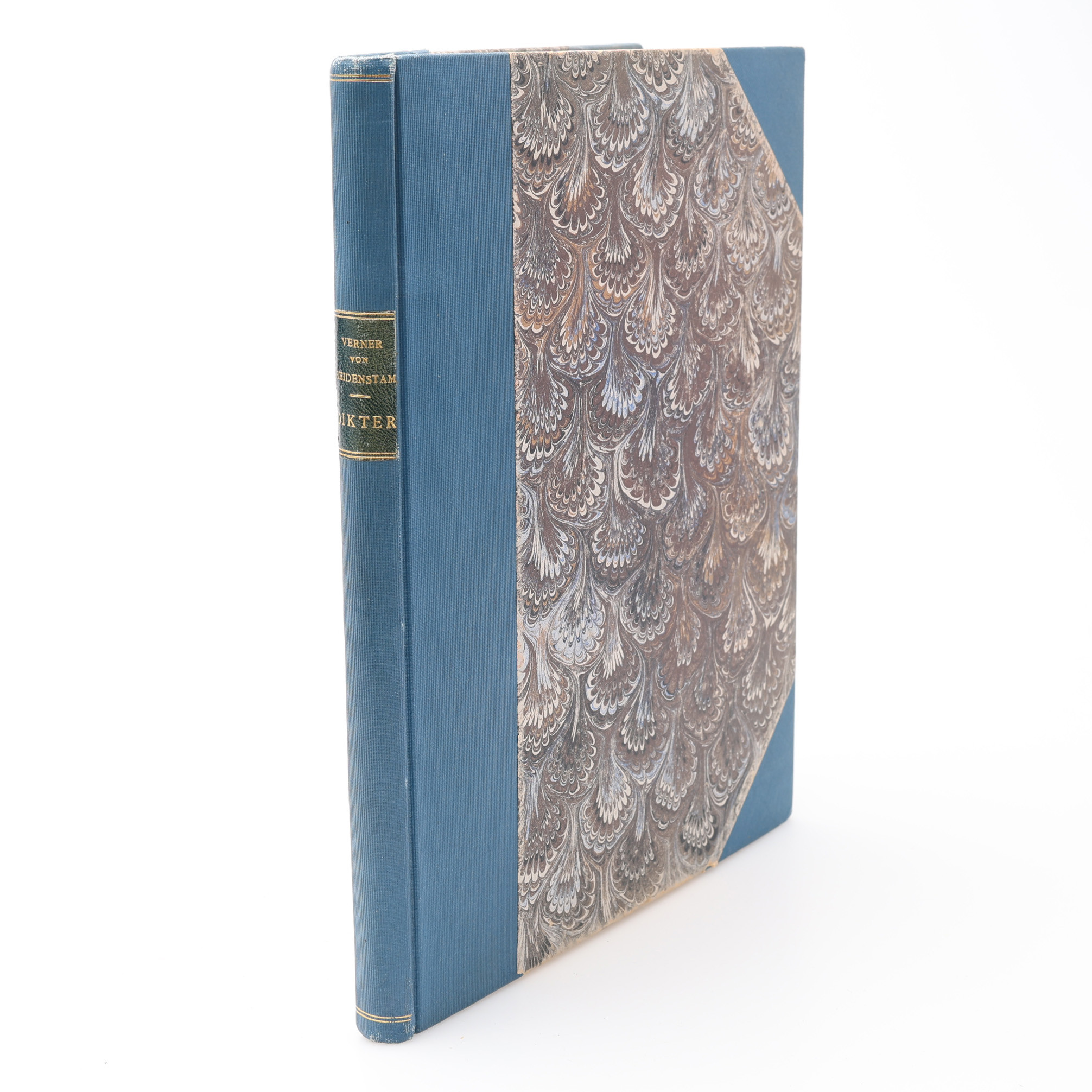 BIBLIOFILI. VERNER VON HEIDENSTAMS DIKTER MED 23 KOPPARSTICK AV JURGEN WRANGEL VACKERT INBUNDEN. NR. 44 AV 124. EXEMPLAR. SIGNERAT AV JURGEN WRANGEL.