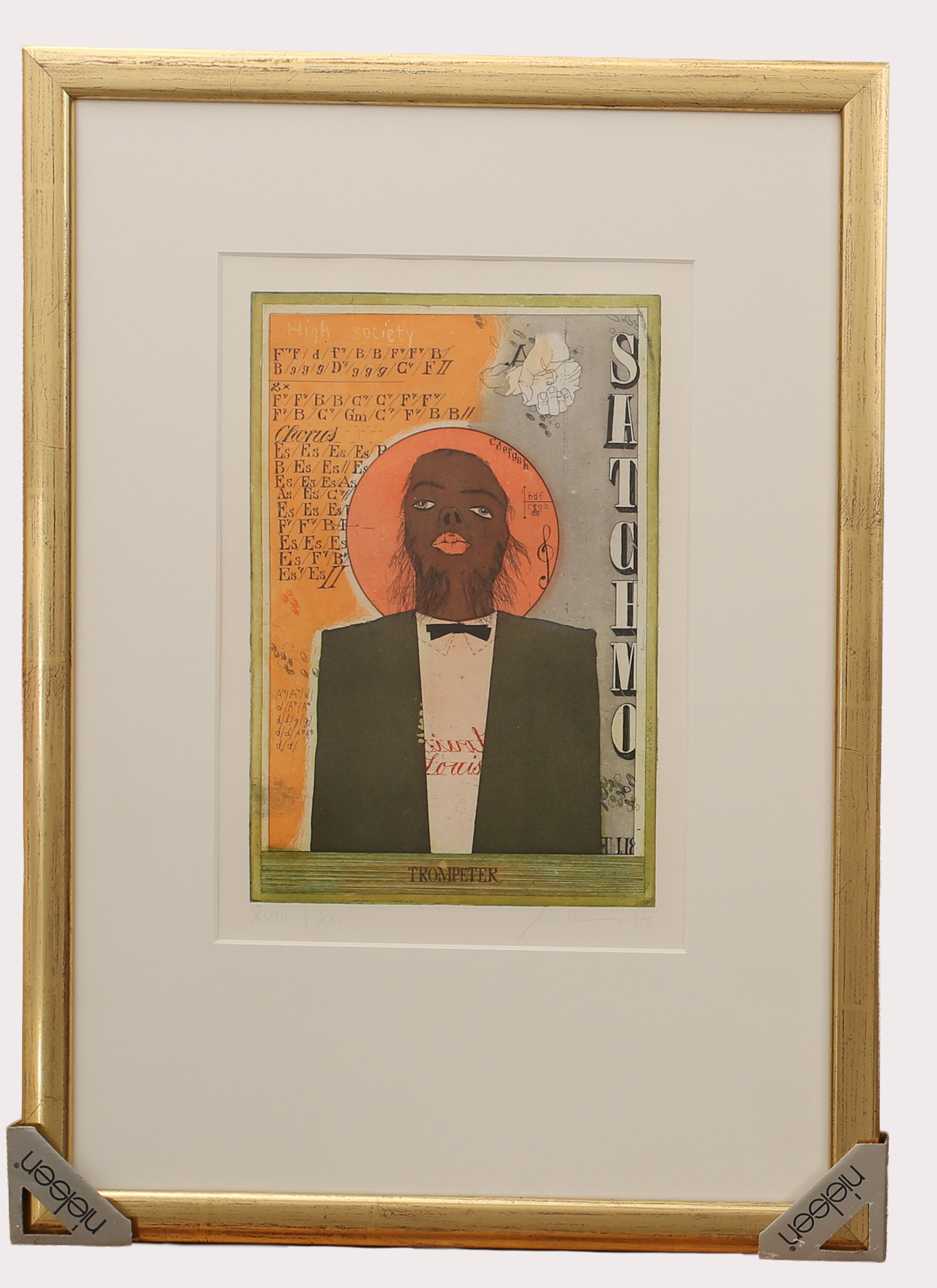 UWE BREMER. Färgetsning "Satchmo", numrerad , signerad. daterad 1976.