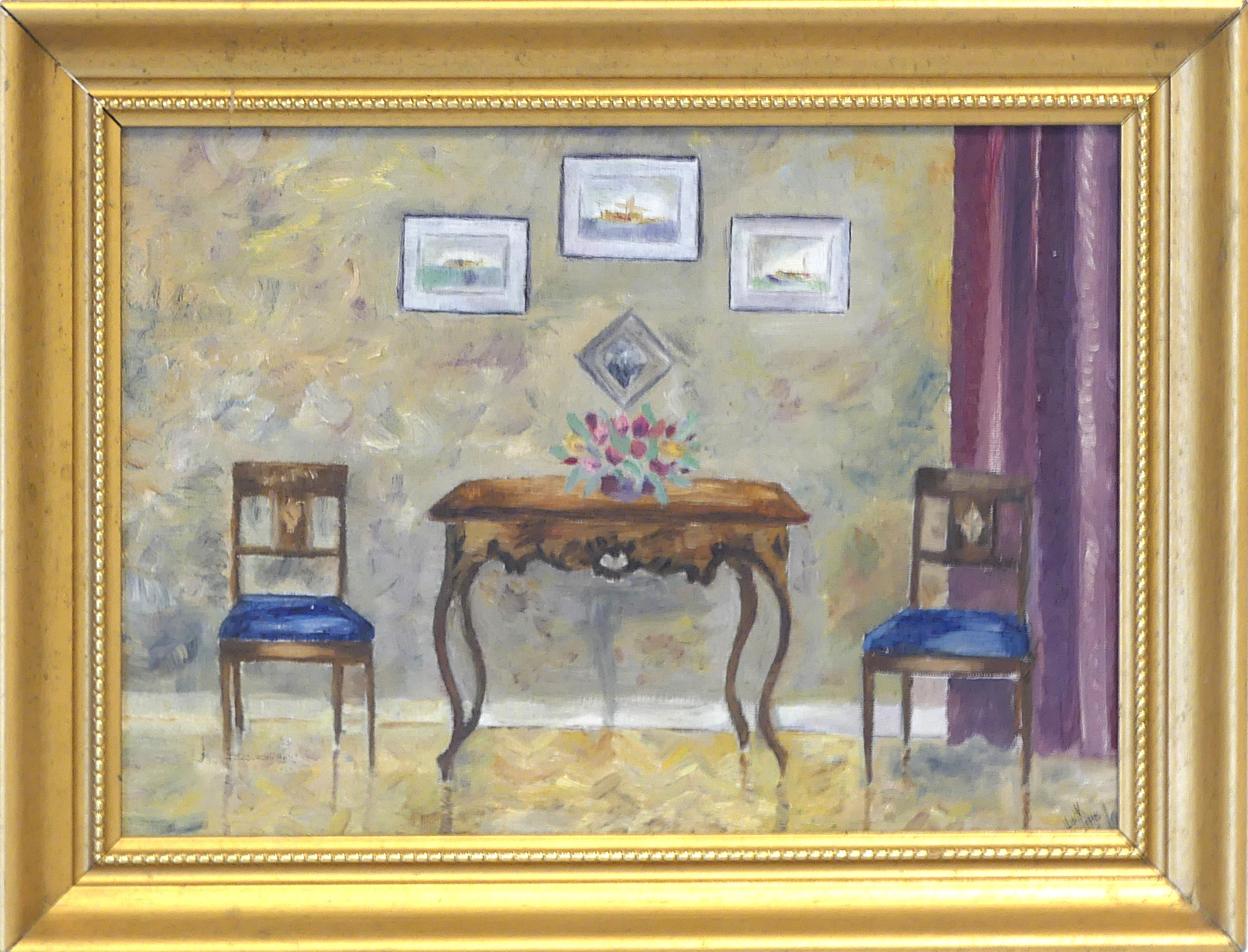 LILIAN VON KRUSENSJERNA. olja på duk, monogramsignerad 1940.
