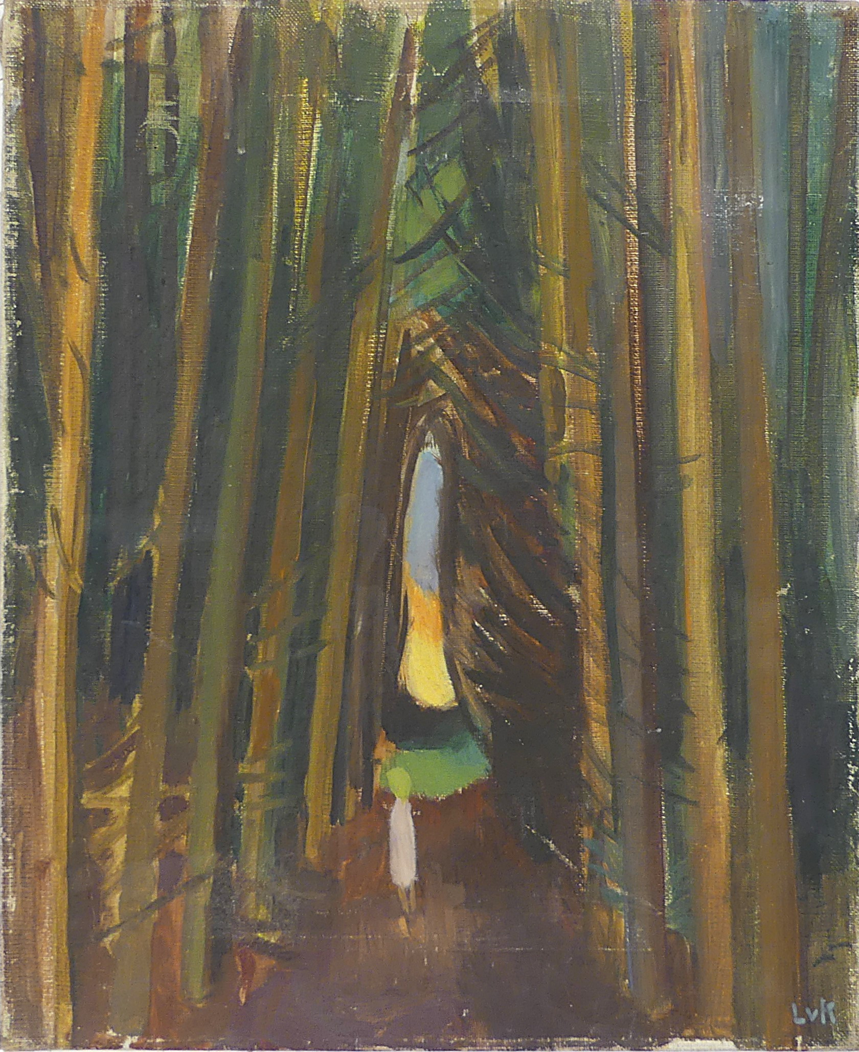 LILIAN VON KRUSENSTJERNA. olja på duk, "skog", monogramsignerad.