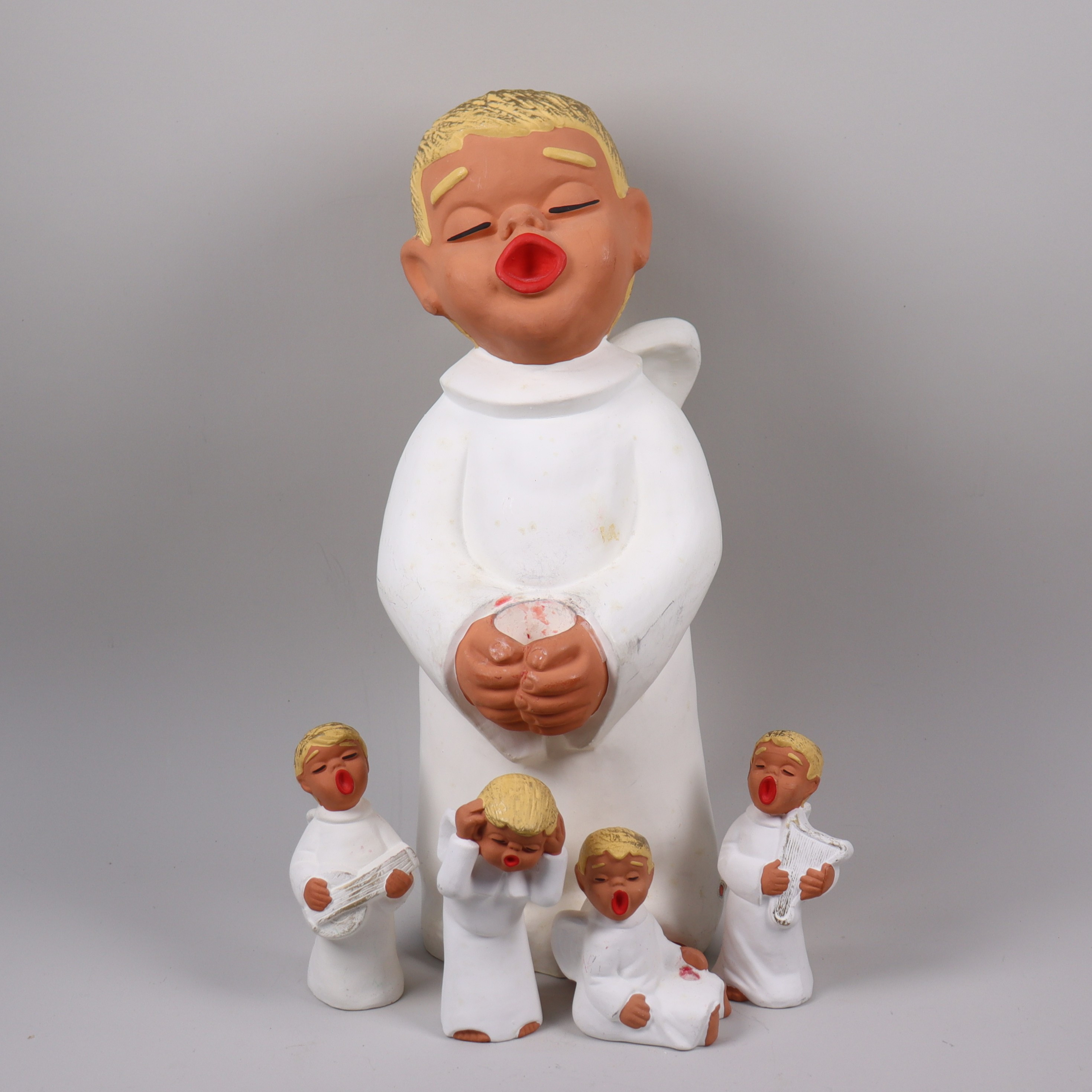 FIGURINER, Rot-Ceramic, Väst-Tyskland, bemålad terrakotta, 5 st.