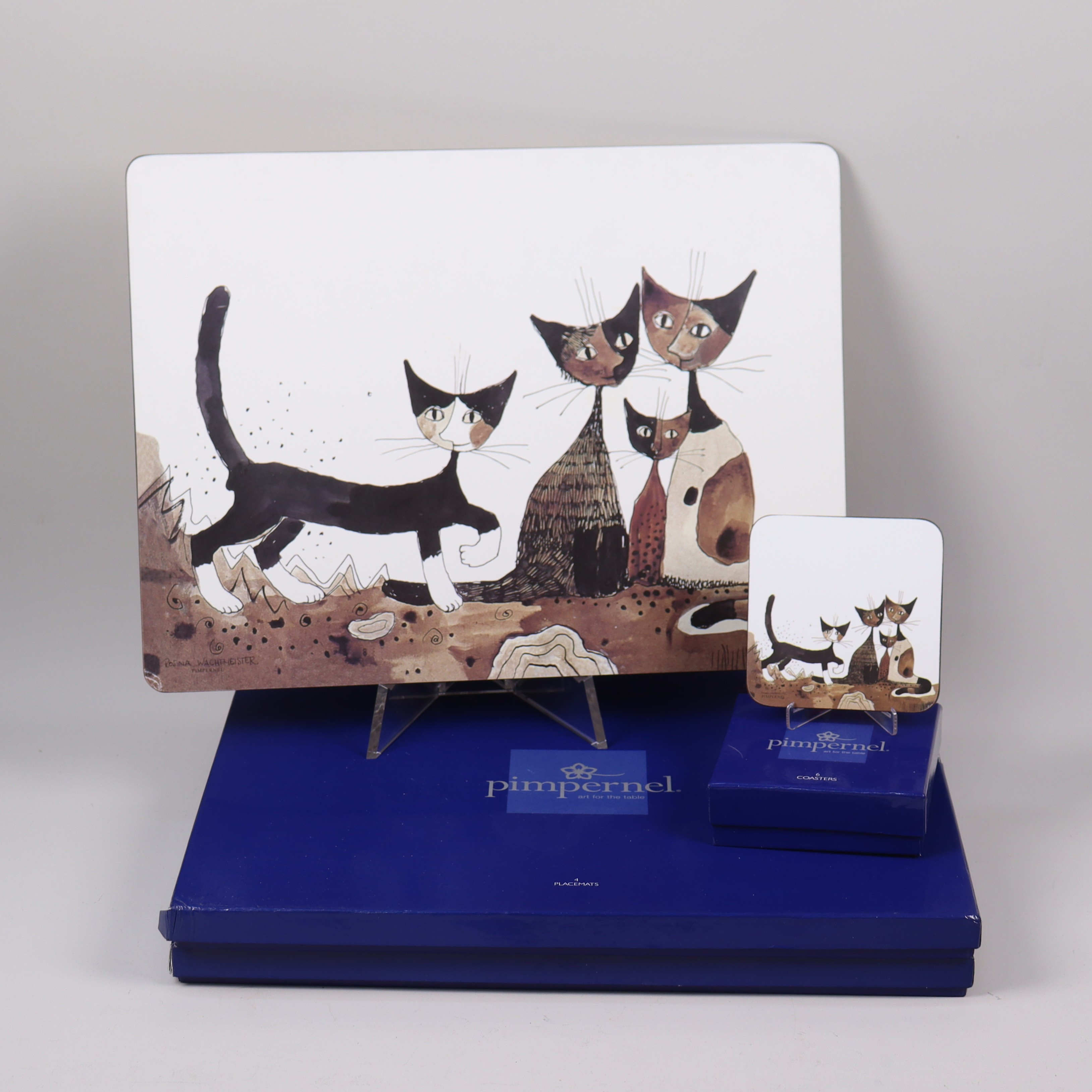 ROSINA WACHTMEISTER. bordstabletter och glasunderlägg, Pimpernel, 13 delar.