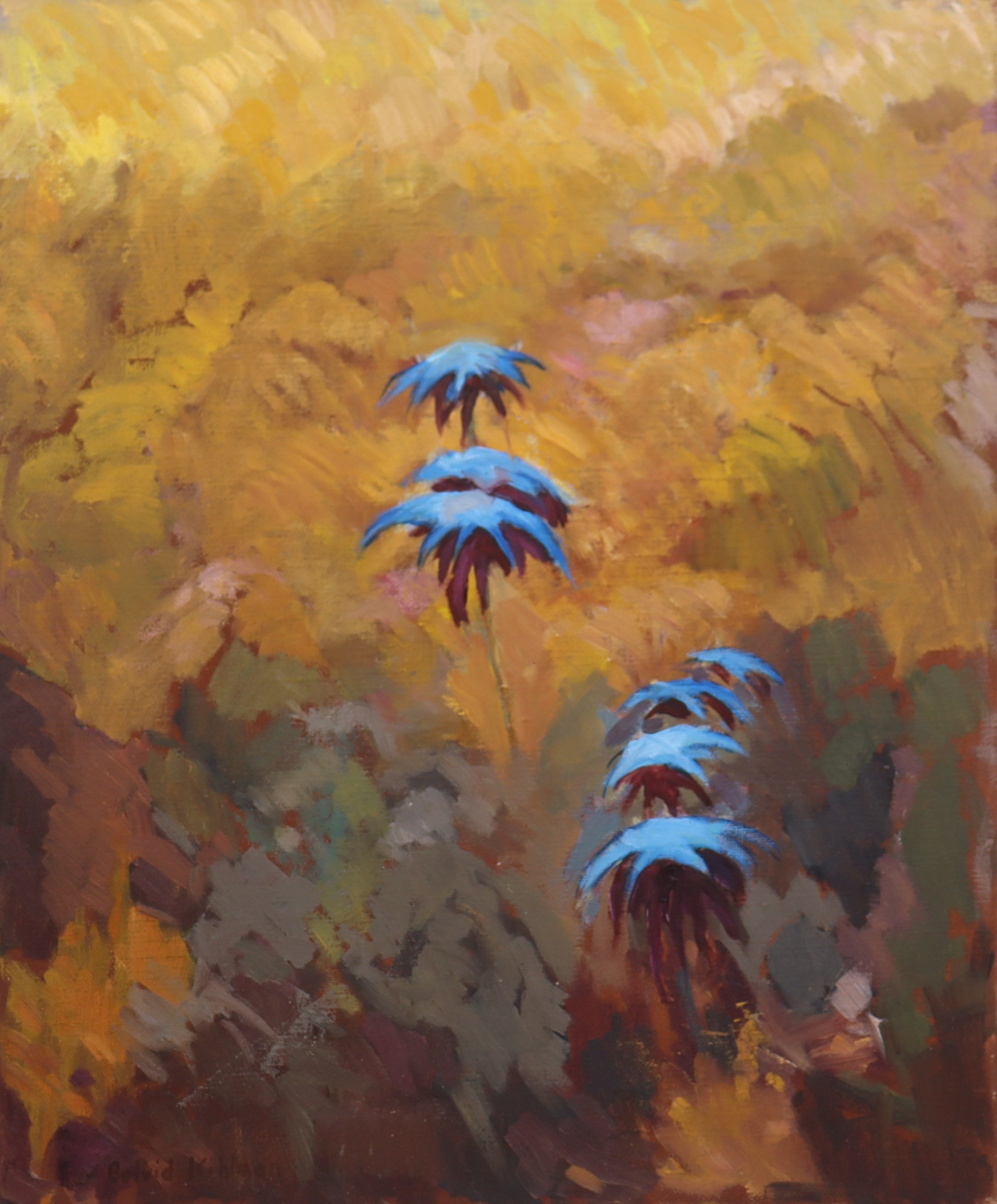 BOTVID KIHLMAN. olja på duk, blommor.