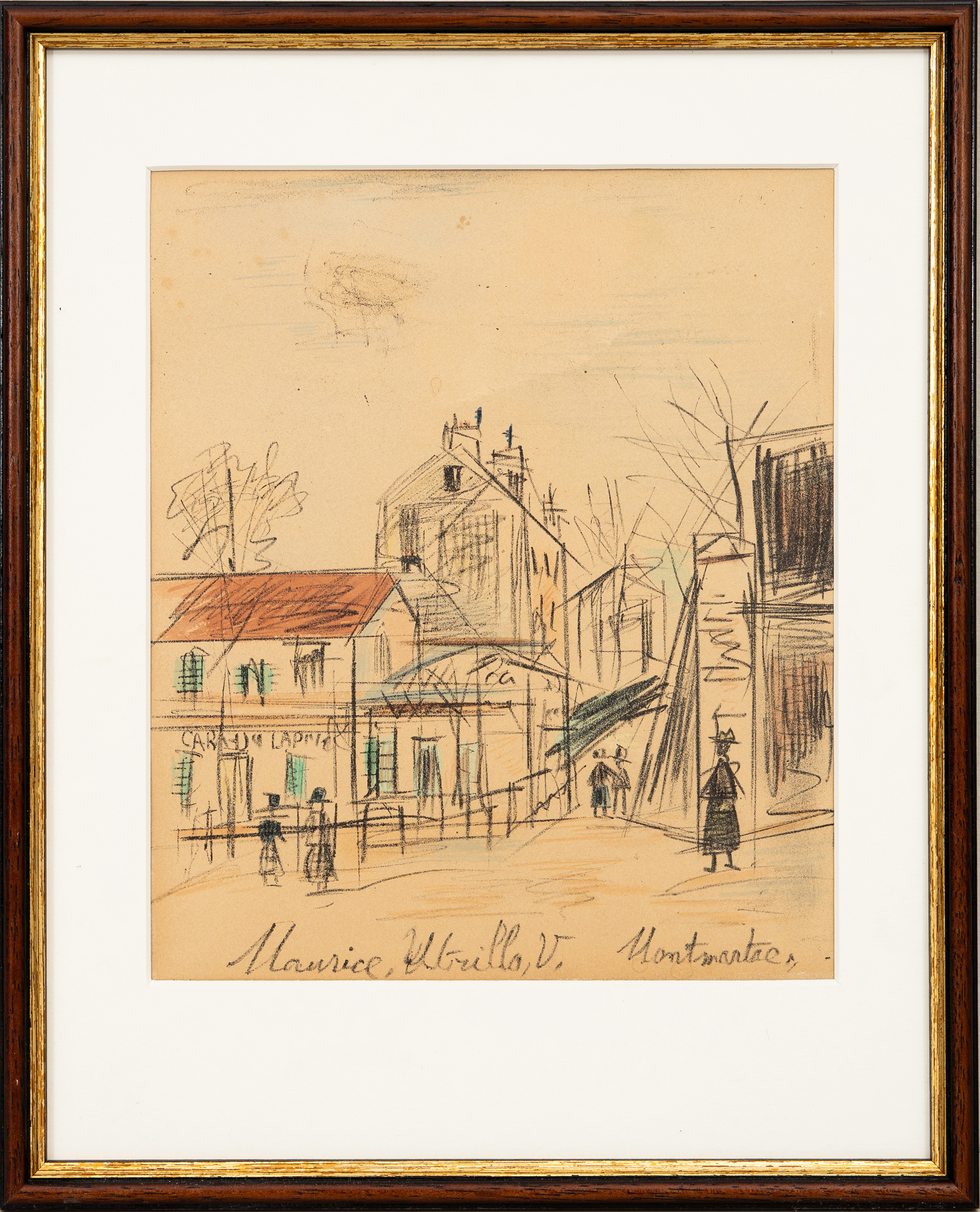 MAURICE UTRILLO. "Montmartre", färglitografi, signerad i trycket.