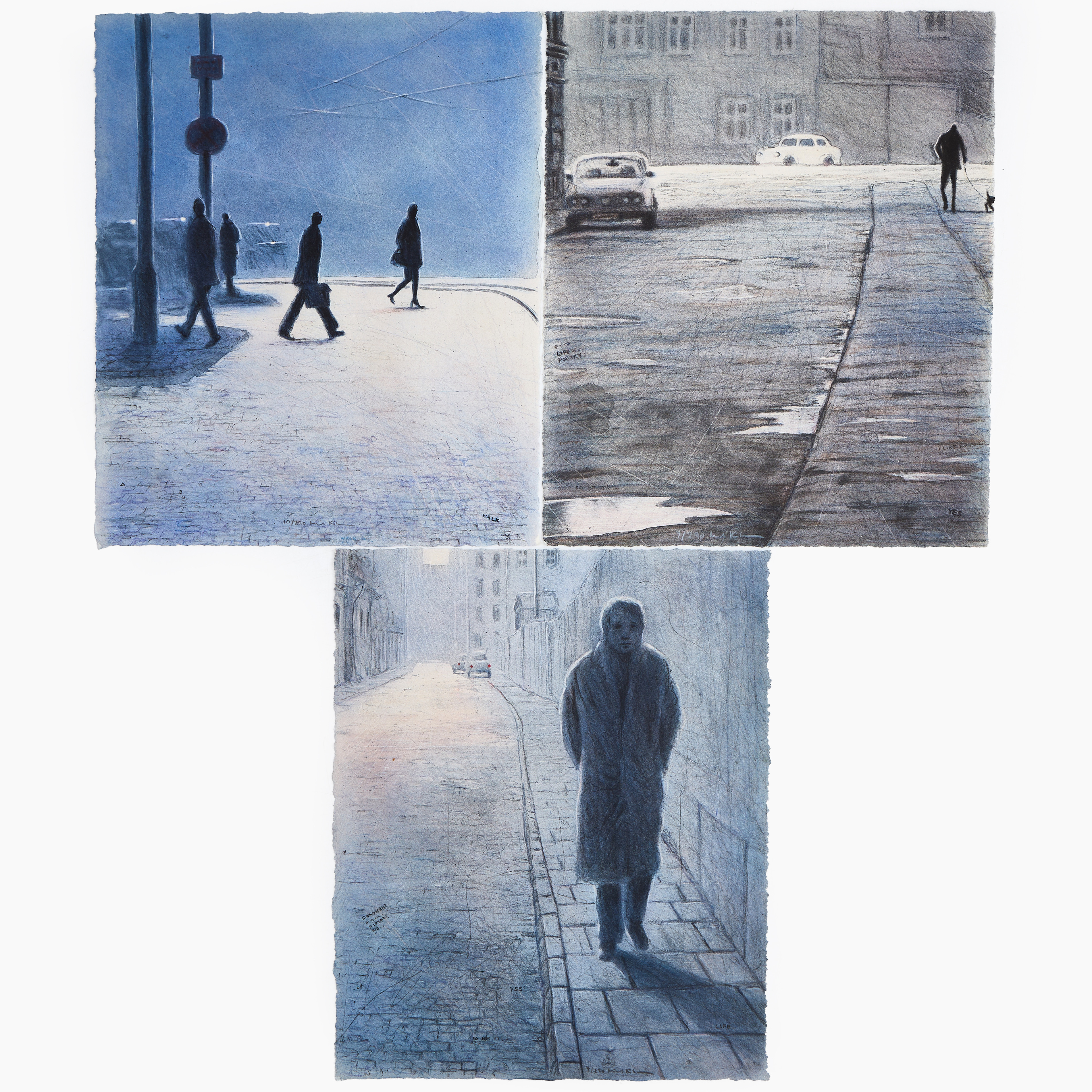 MICHAEL KIHLMAN (1953), 3 st, "Yes", "Life", "Walk", litorafi.