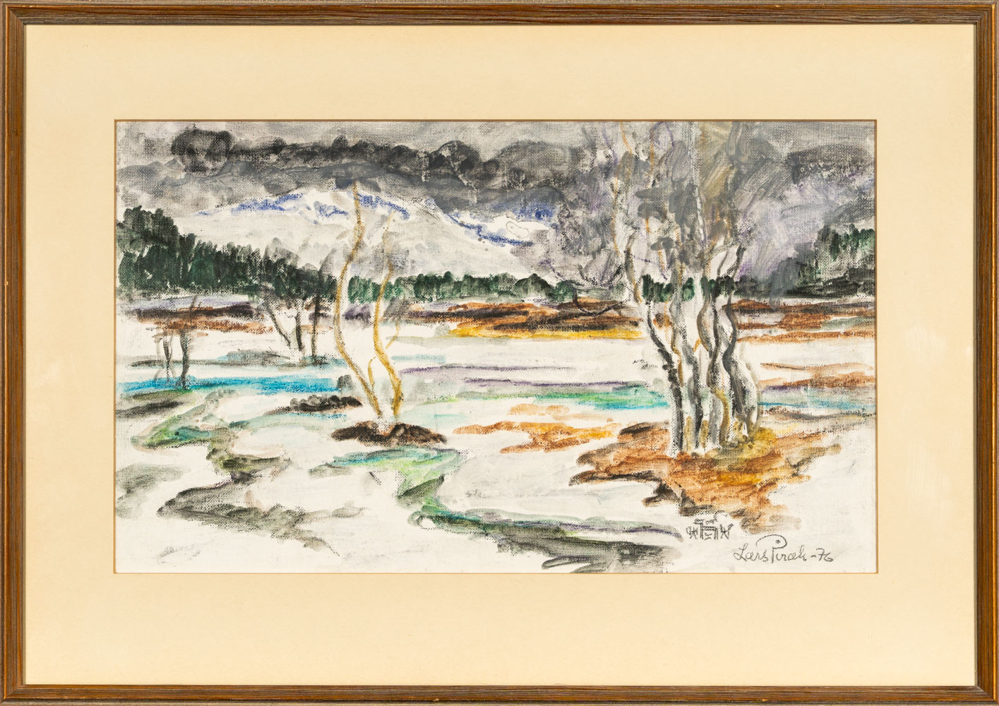 LARS PIRAK. Olja på duk, Landskapsmotiv, signerad & daterad 1976.
