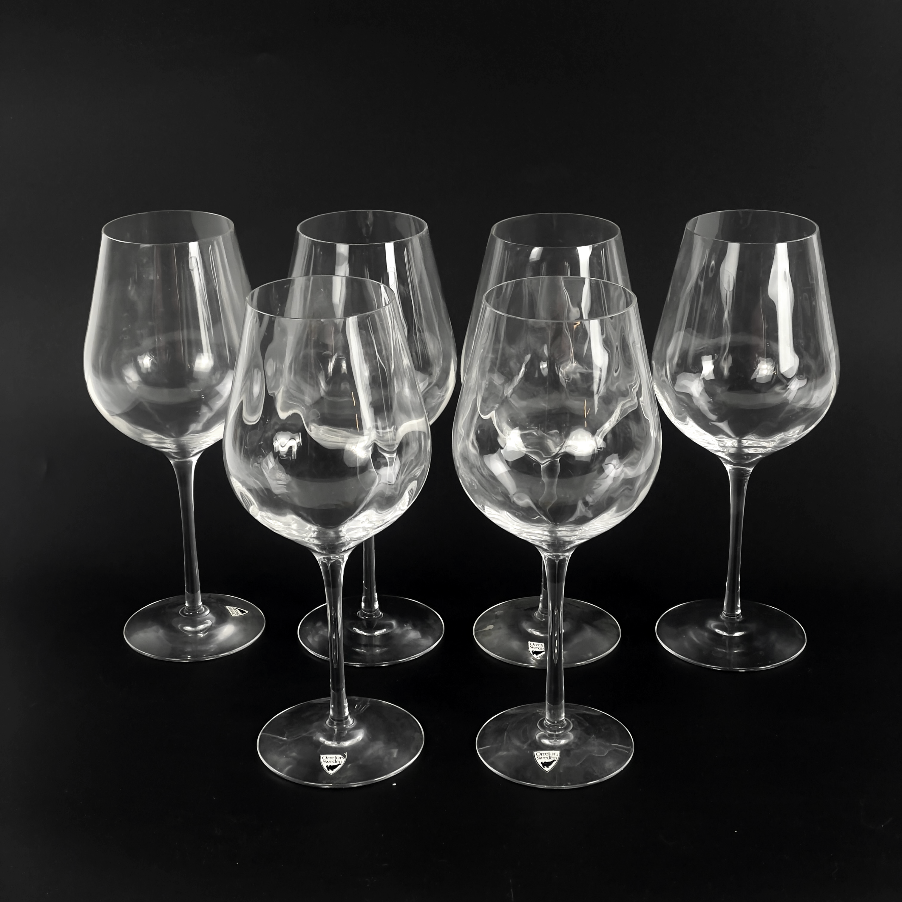 MALIN LINDAHL. Vinglas, 6 st, "Dizzy Diamond", Orrefors.