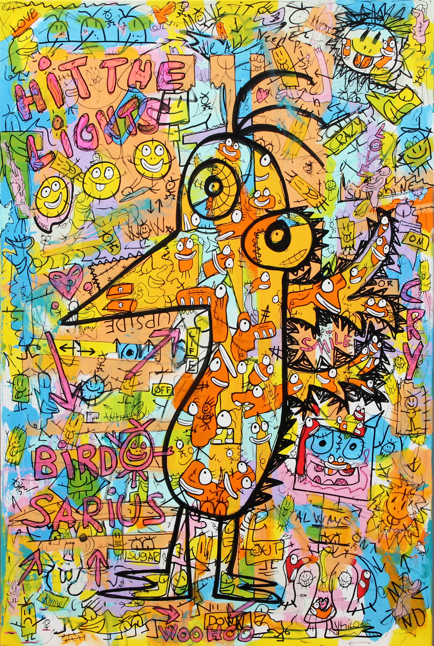 VHILO H PERSSON. AKRYL, på duk "Under A Black Light" signerad, 2025.