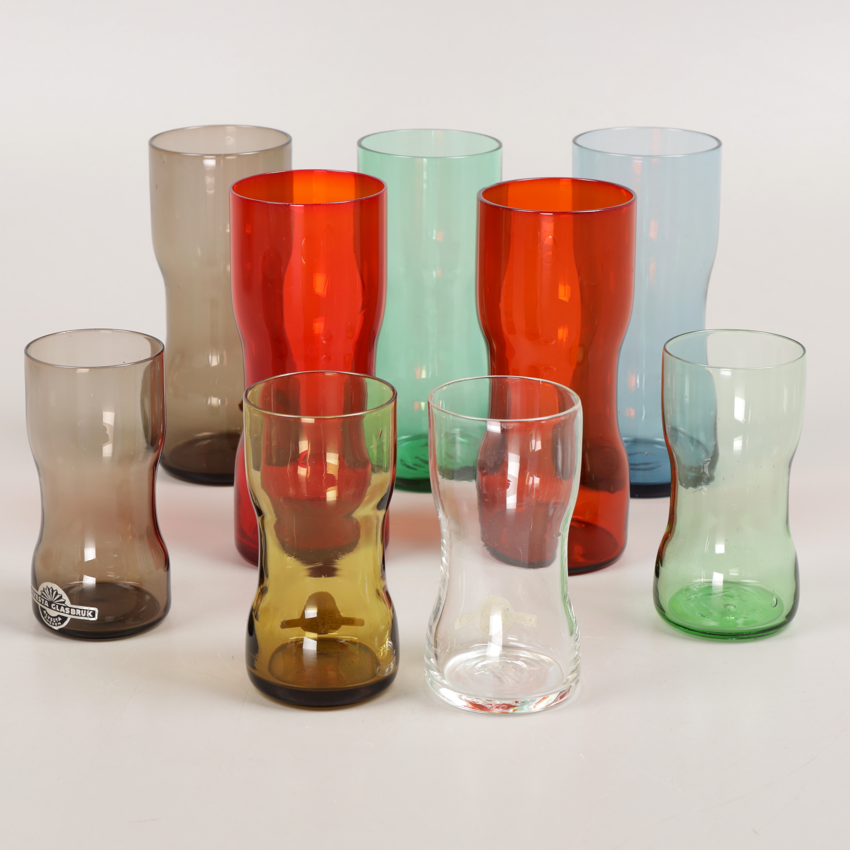 GLAS, 9 st, Alvesta glasbruk, 1950-tal.