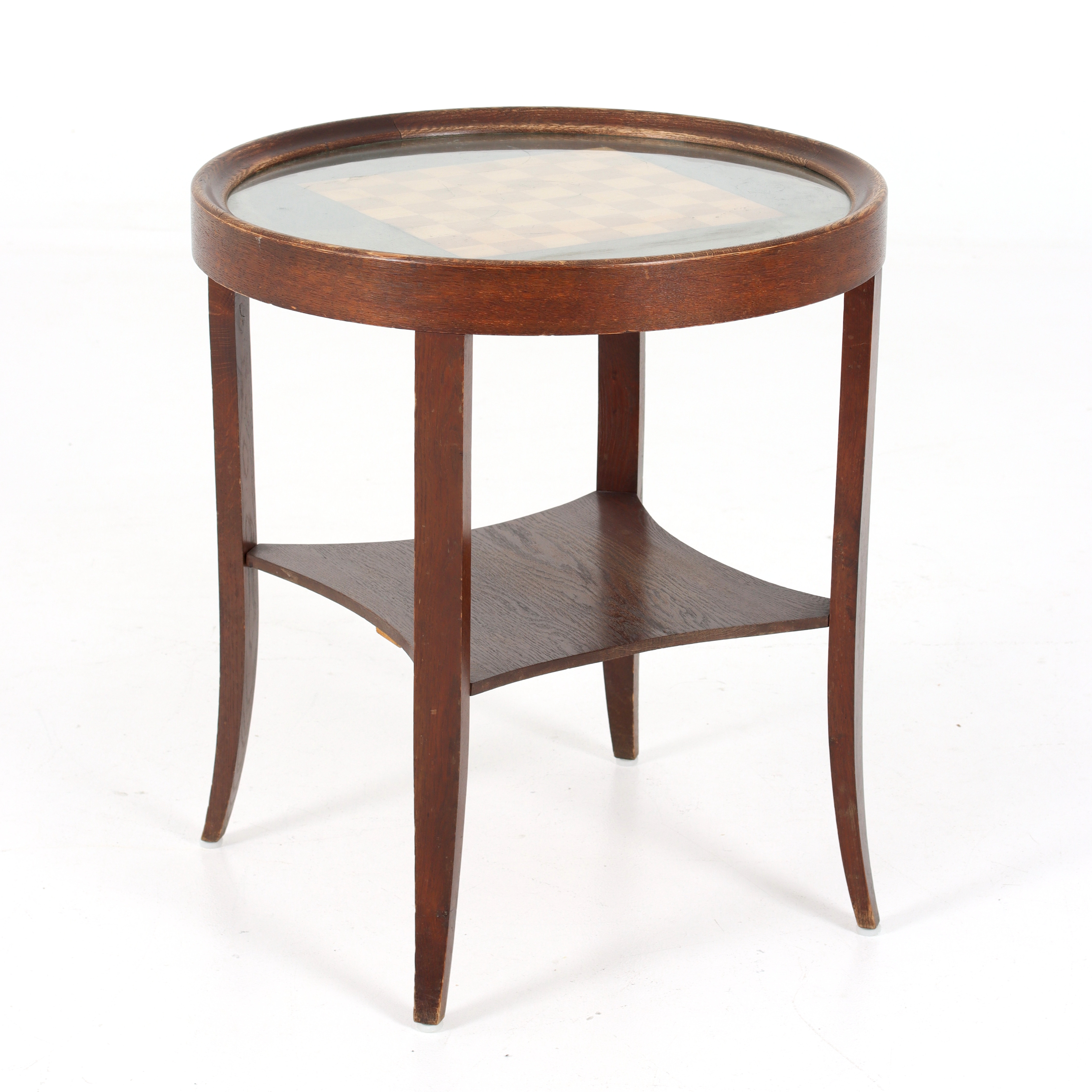 RÖKBORD, intarsiadekor med schackmönster, 1920/30-tal.