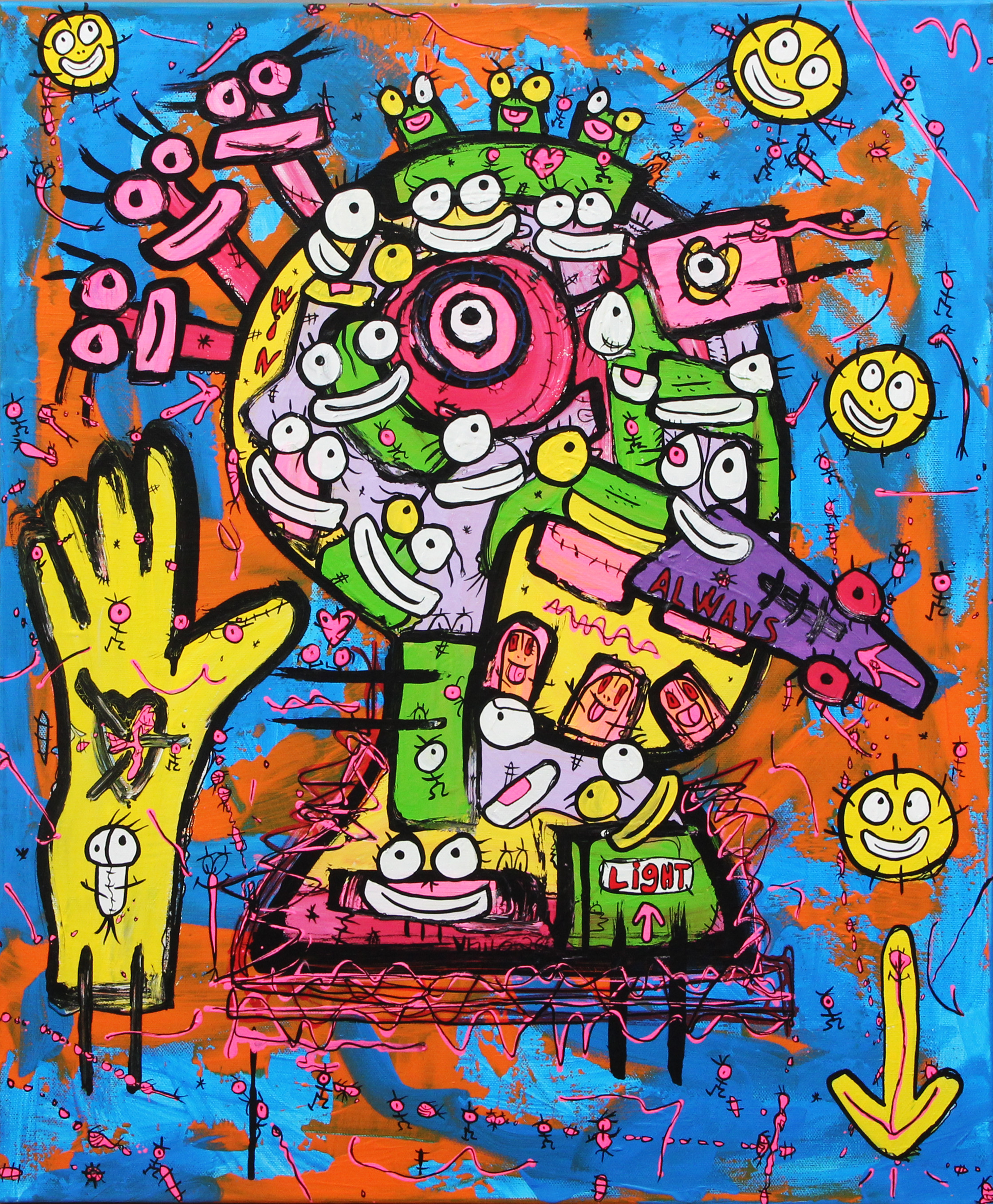 VHILO H PERSSON. AKRYL, på duk "When A Clear Blue Sky Always Light Up Your Mind" signerad, 2026.