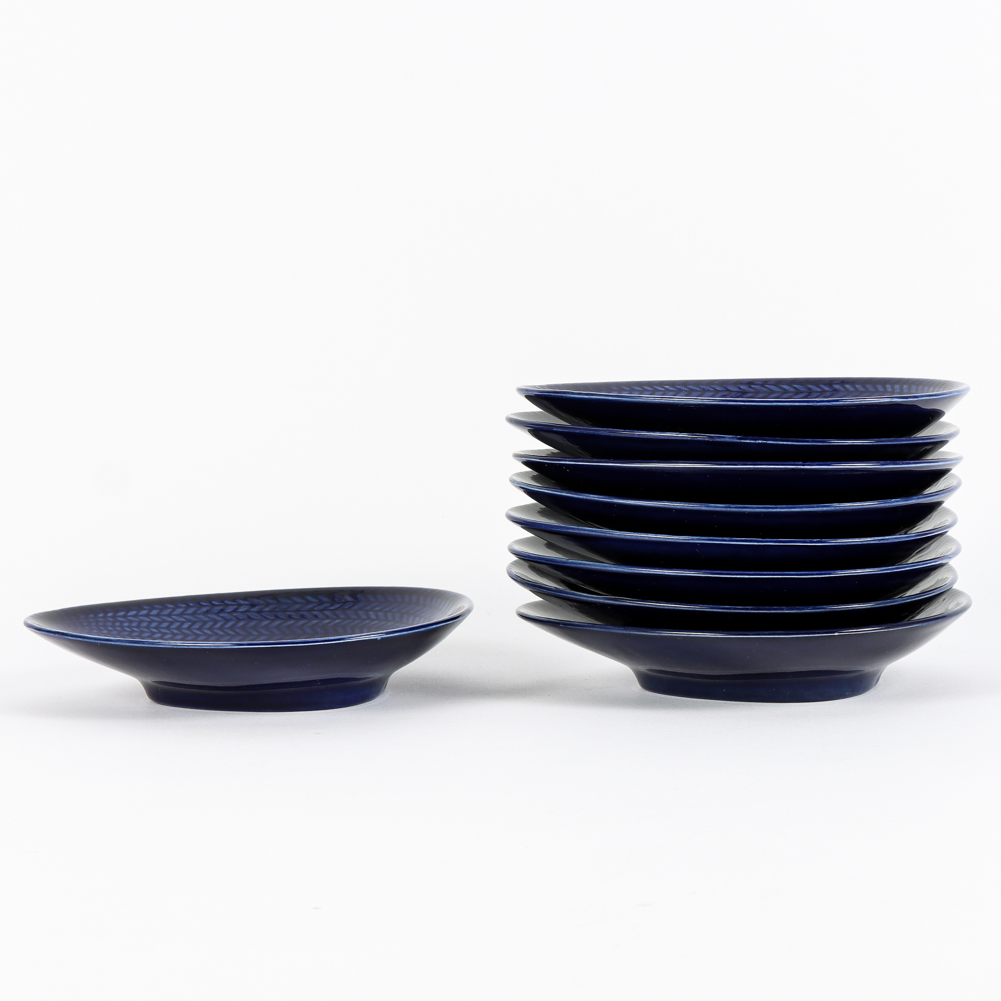 HERTHA BENGTSON. Fat, 9 stycken, Rörstrand, Blå Eld.