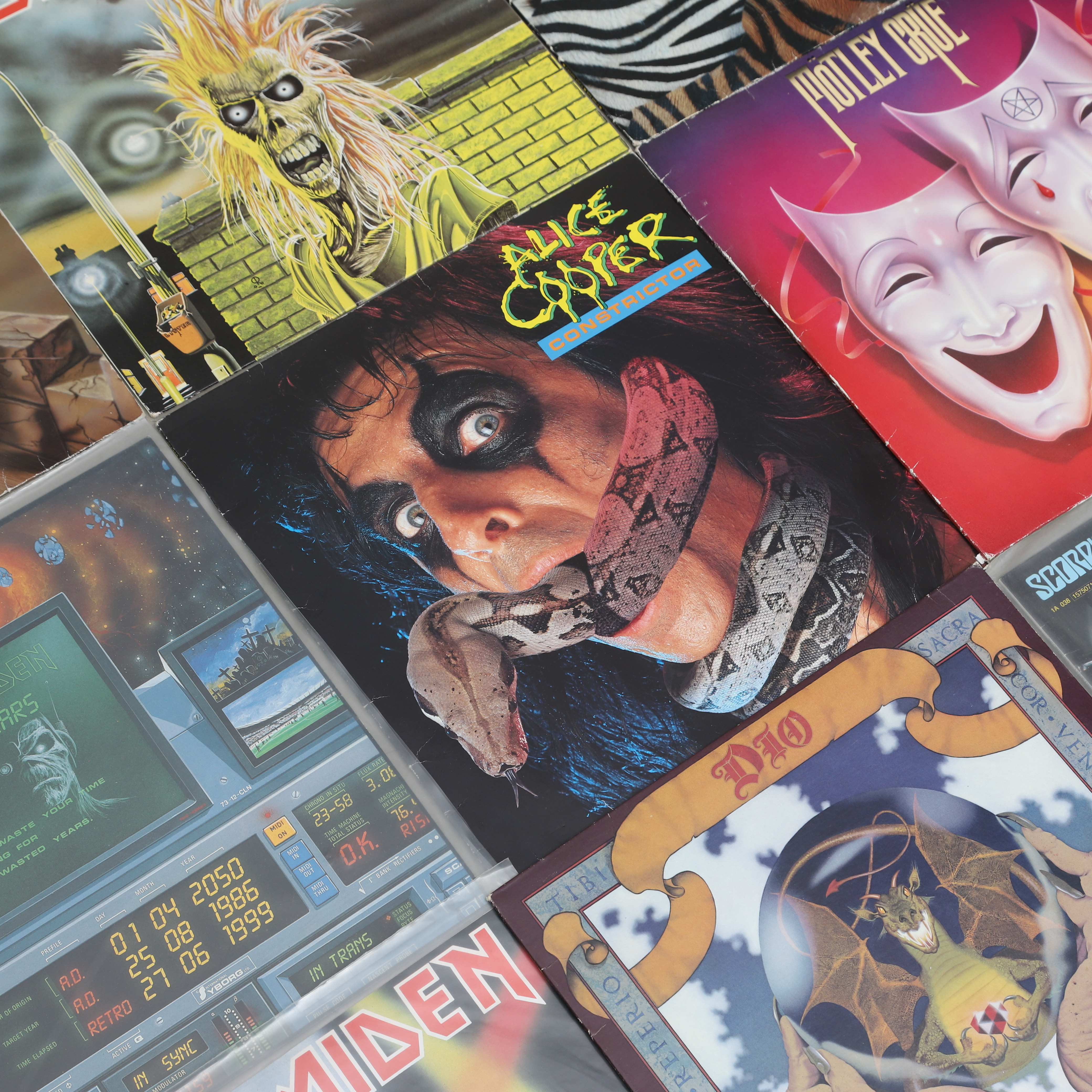 VINYLSKIVOR, 14 st, hårdrock/heavy metal, b.la. Iron Maiden/Scorpions.