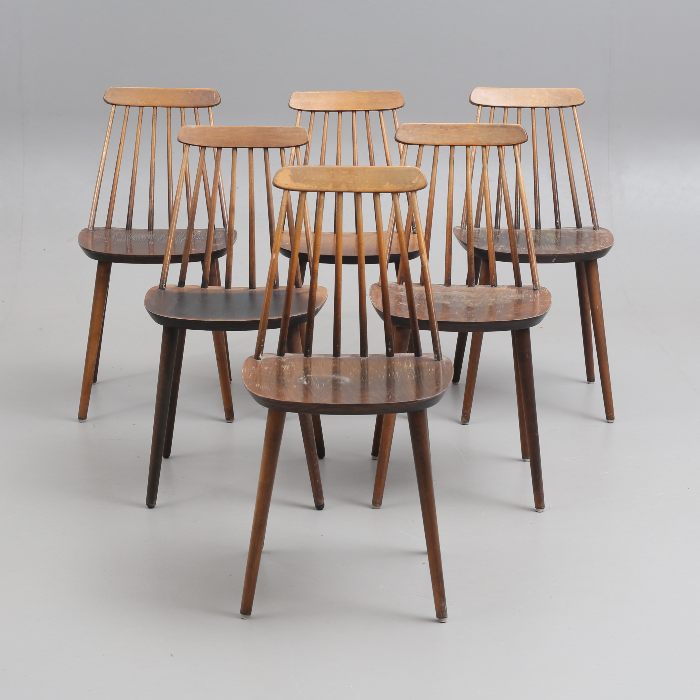 PINNSTOLAR, 6 st betsat trä, 1900-talets senare del.