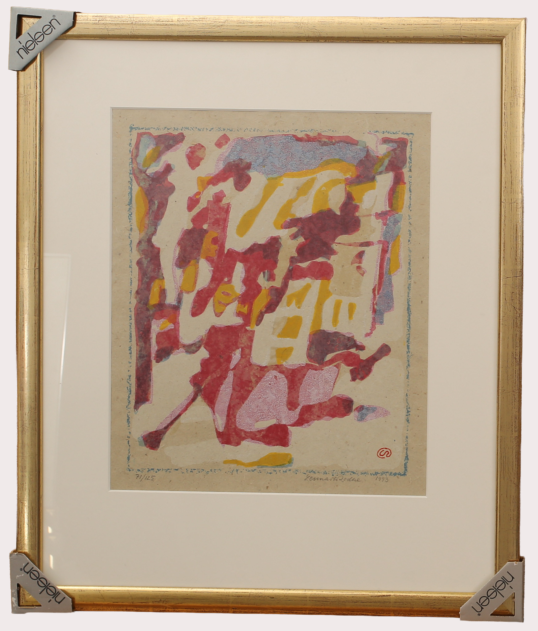 LENNART RODHE. färglitografi, komposition, numrerad 71/125, signerad, daterad 1993.