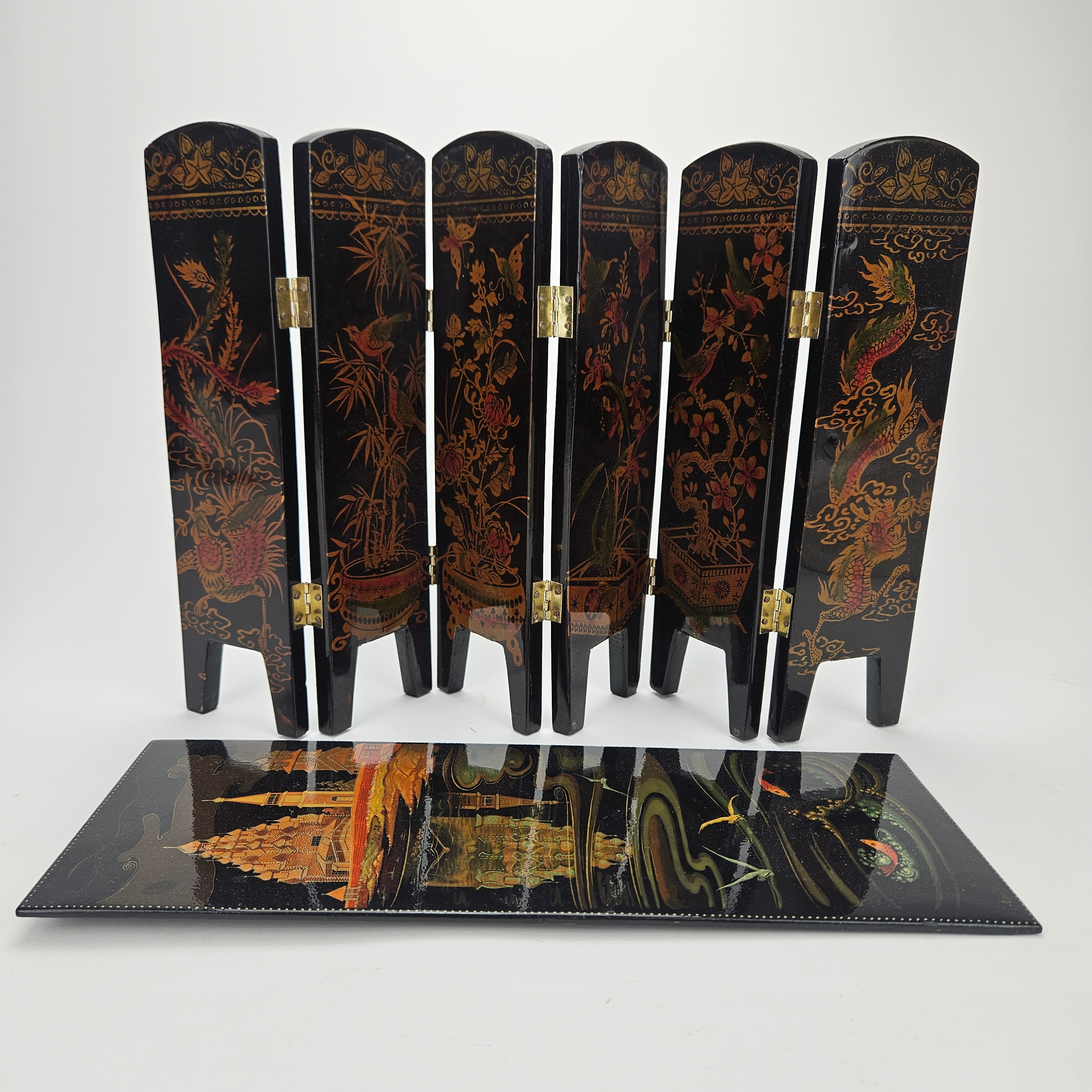 VIKSKÄRM, miniatyr, Asien, LACKTAVLA, Ryssland.