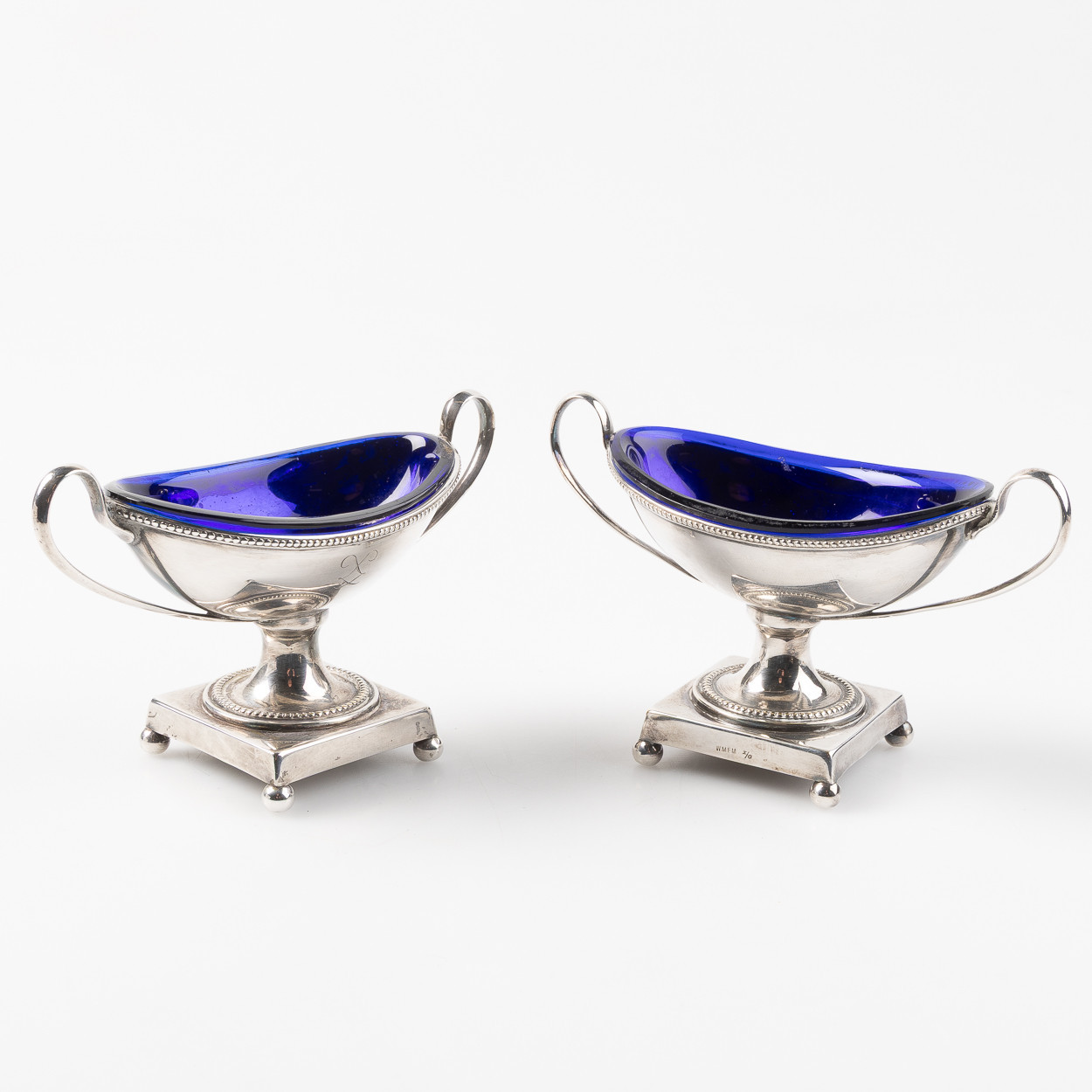 WMF, 1 par saltkar i empirestil, nysilver.