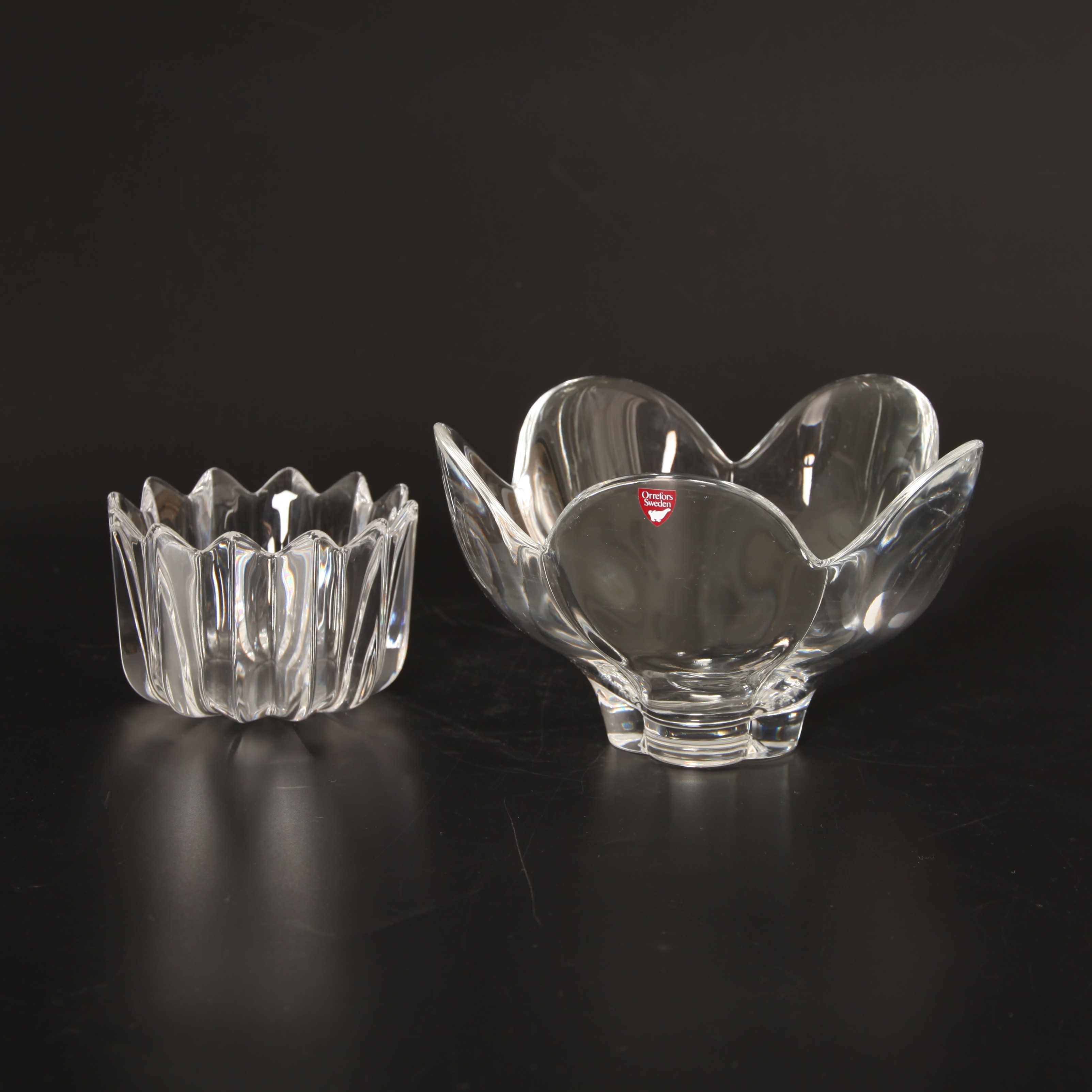 KRISTALLGLAS, 2 dlr, Orrefors 1900-talets senare del.