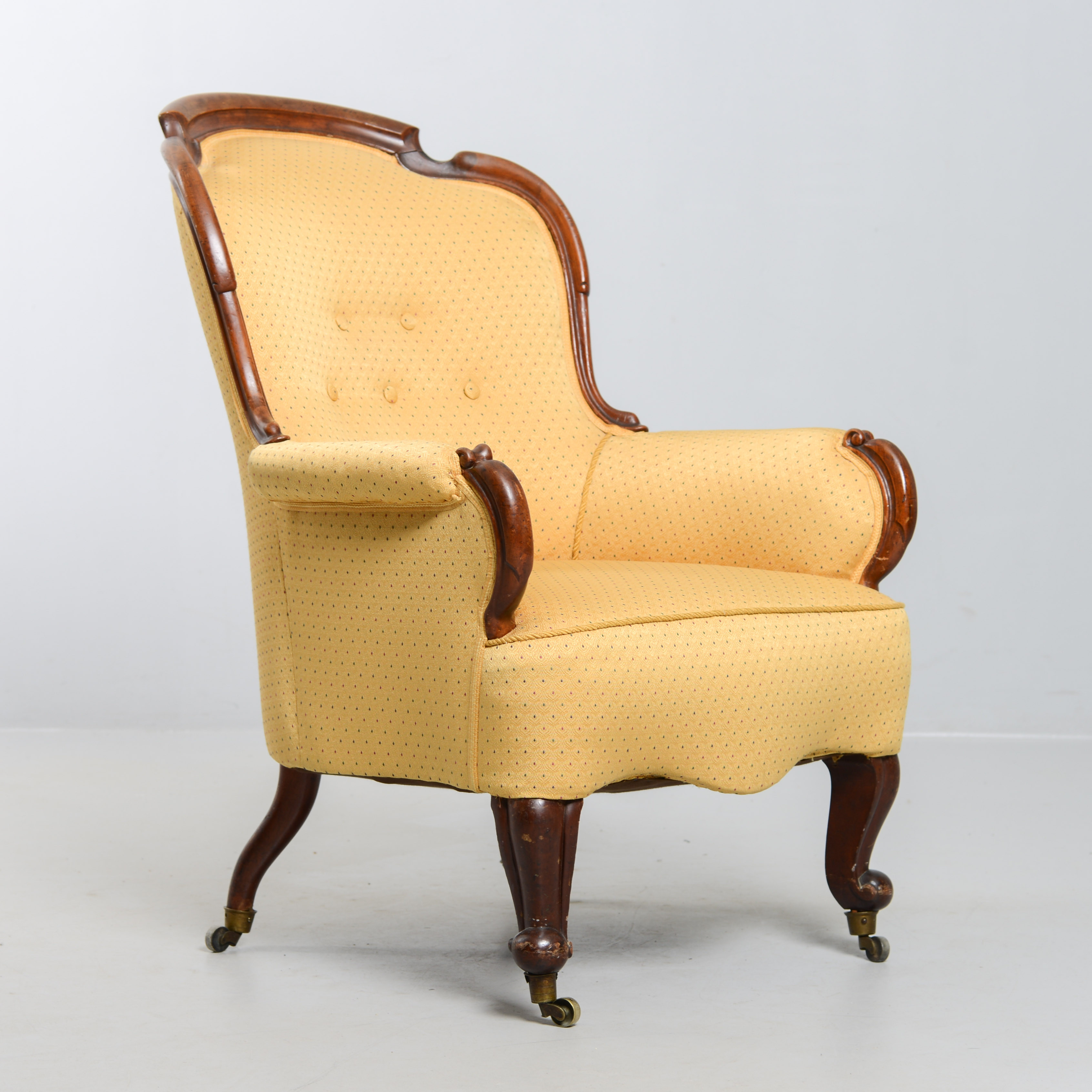 FÅTÖLJ på hjul, rokokostil, 1900-tal.