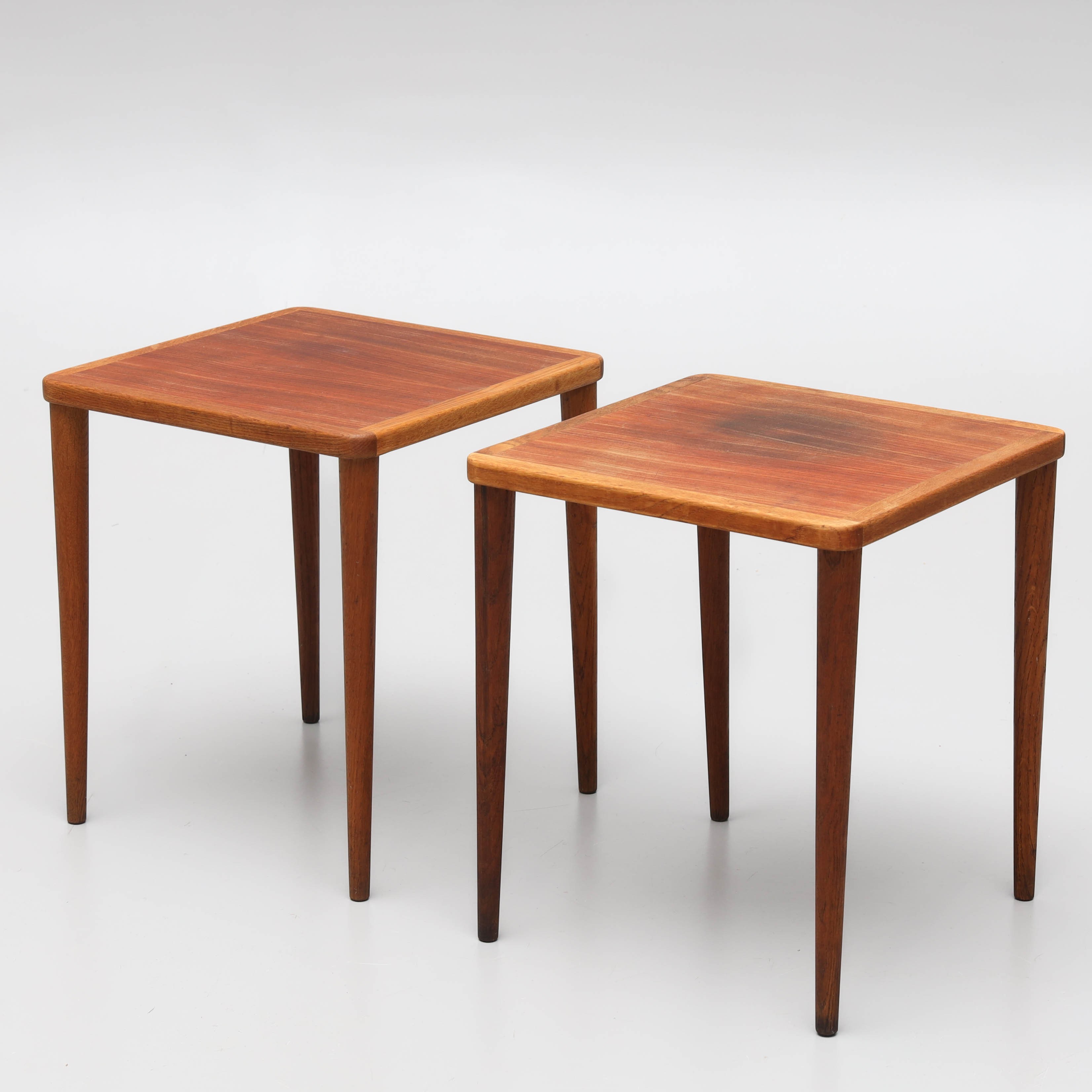 FERDINAND LUNDQVIST, bord, 2 st, teak, brickmärkt, 1900-tal.