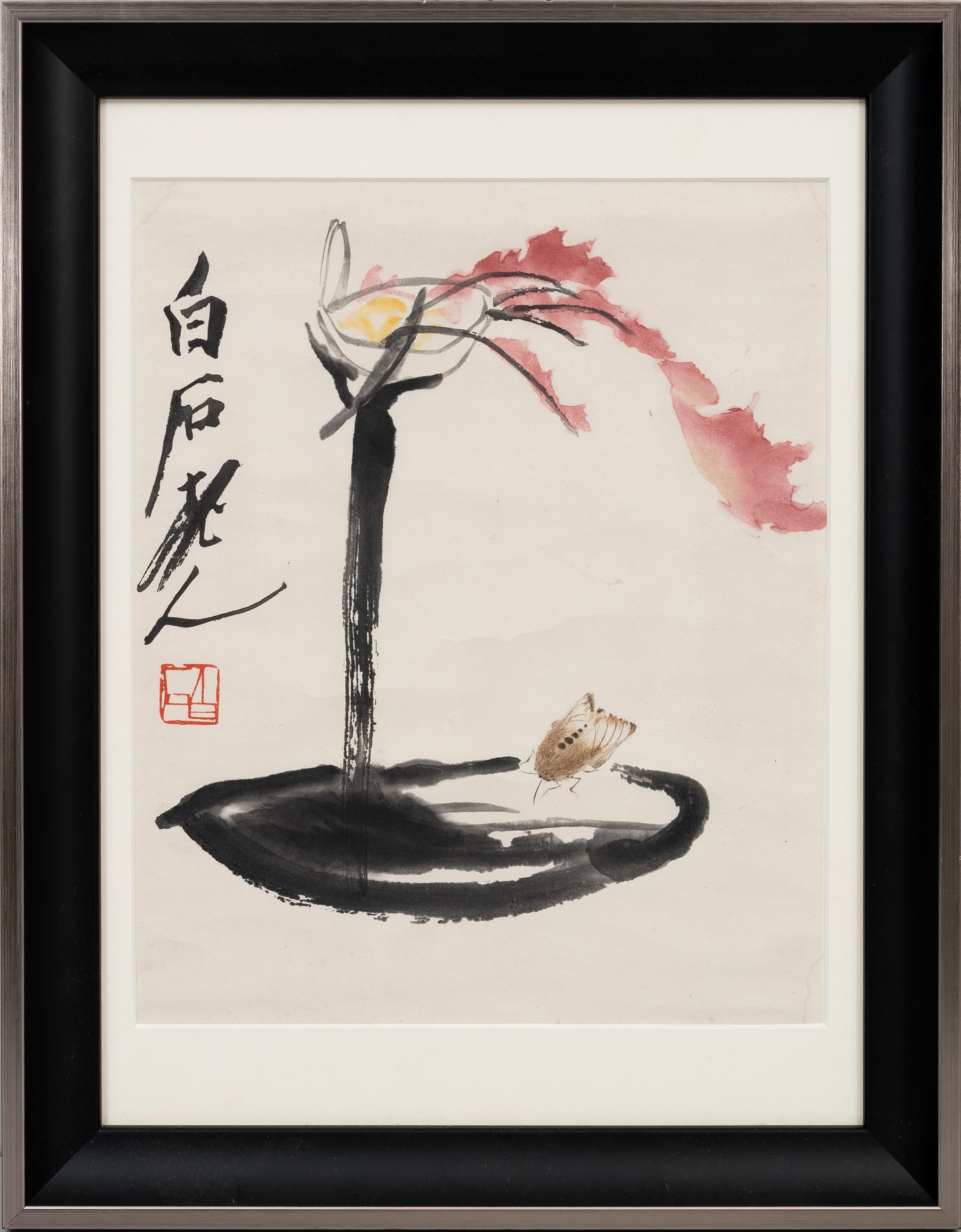 QI BAISHI. EFTER. flytande tusch på papper, 1900-talets andra hälft.