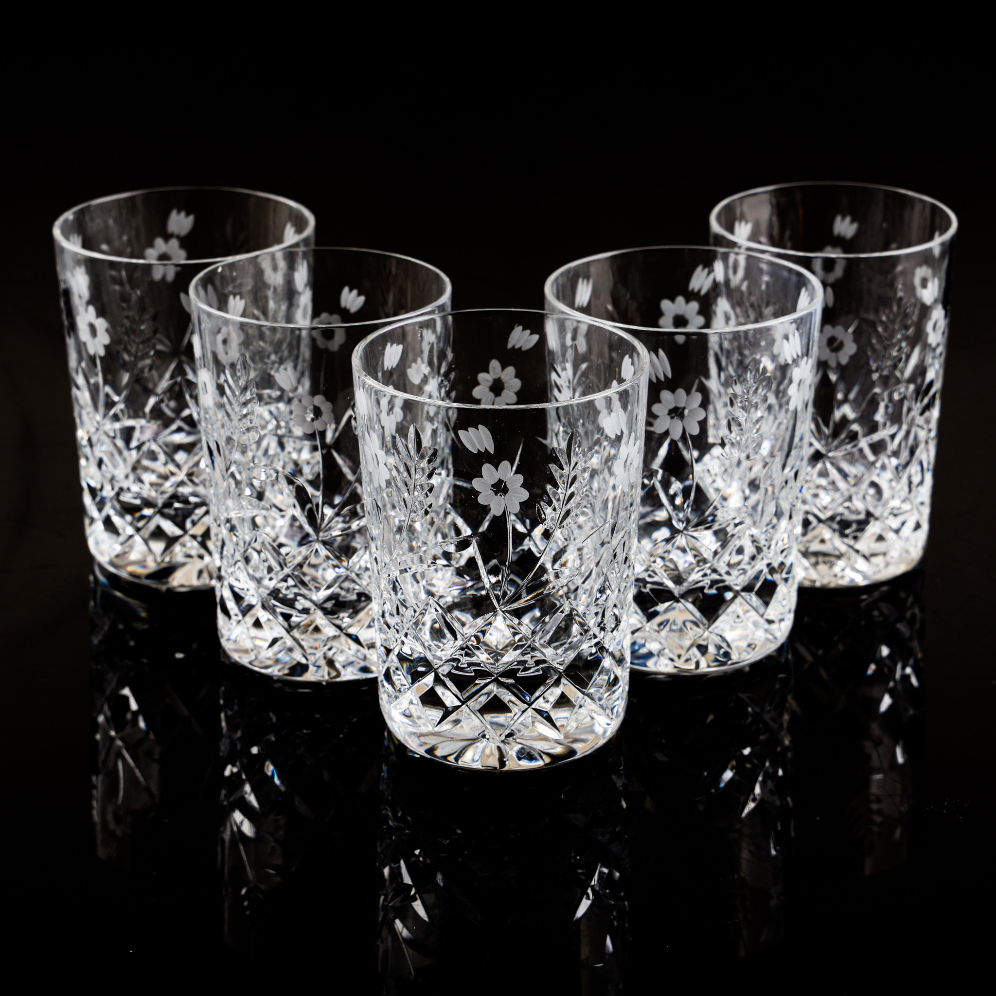 WHISKEY/SELTERGLAS, 5 stycken, "Haga", Duka, Kosta Boda.